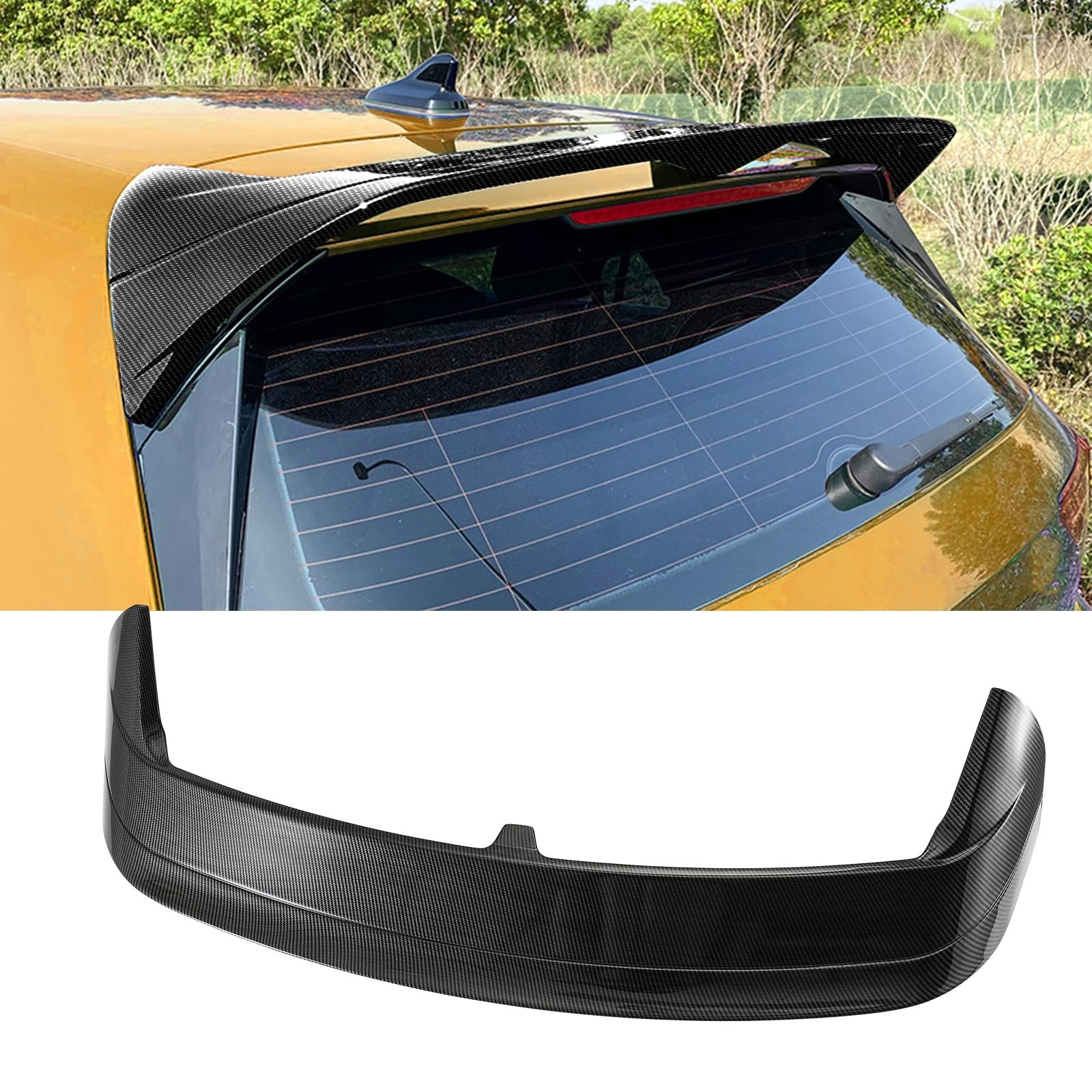 Carbon Fiber Rear Window Roof Spoiler for Volkswagen VW MK8 GTI/R 2022-2025