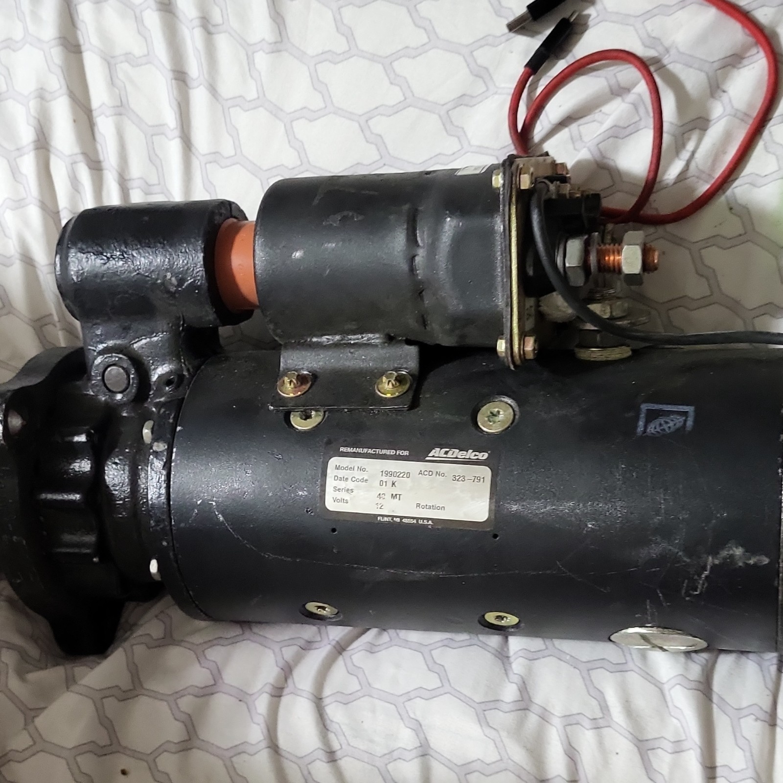 Starter AC Delco 40MT 12V 12T CW DD- New OEM Replacement Part 323-791