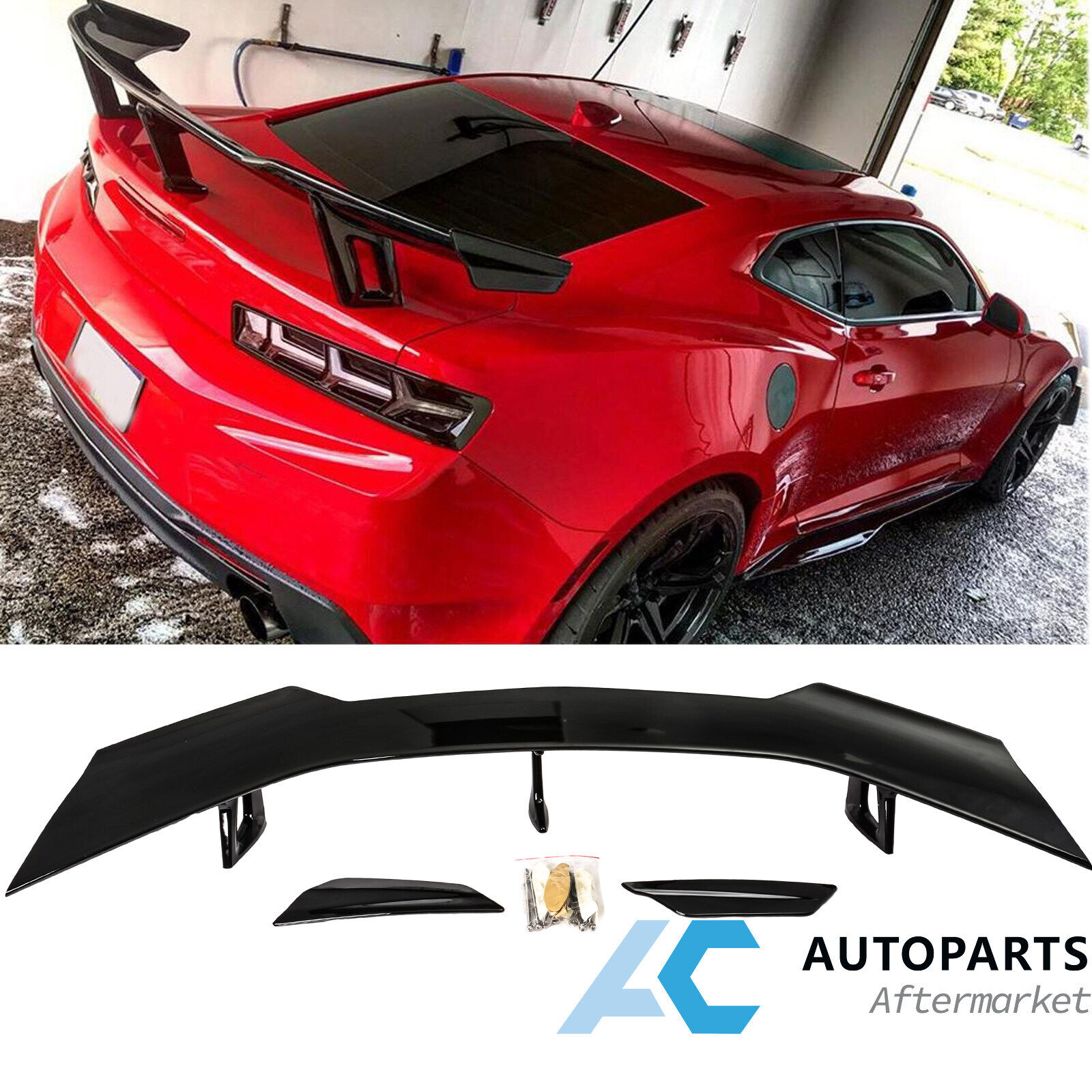 Rear Spoiler Trunk Wing for 2016- Chevy Camaro ZL1 1LE Style Gloss Black