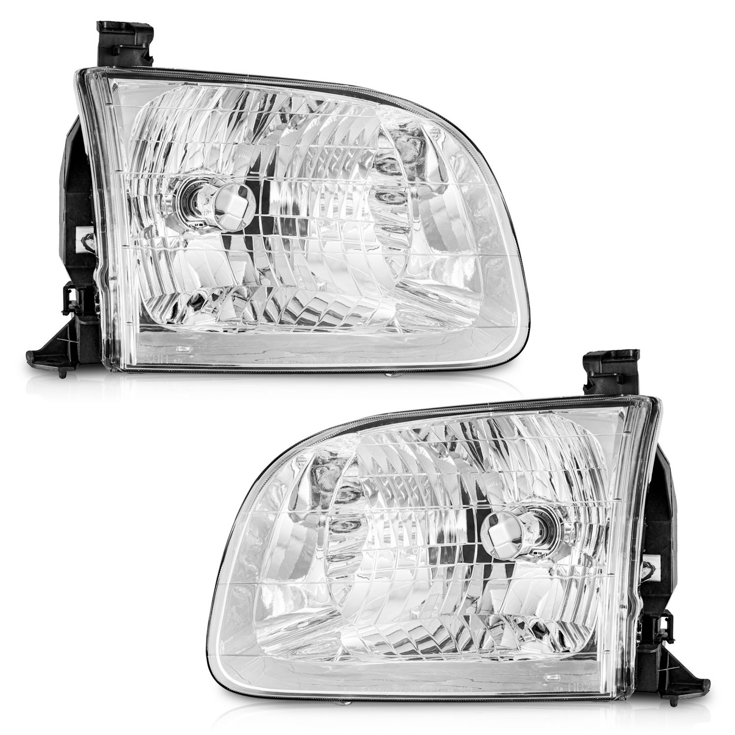 WEELMOTO Pair Headlights For 2000-2004 Toyota Tundra /2001-2004 Sequoia w/ Bulbs