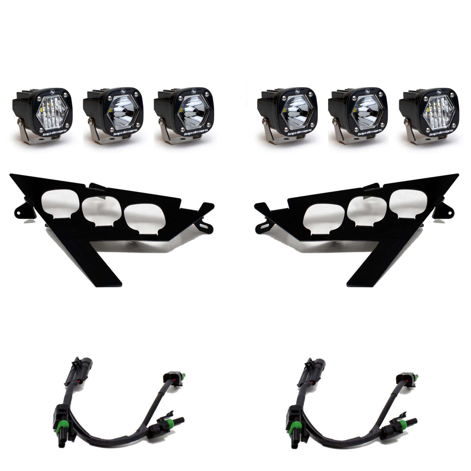 Baja 447157 S1 Triple LED/Laser Headlight Kit for 2020-2024 Polaris RZR Pro XP