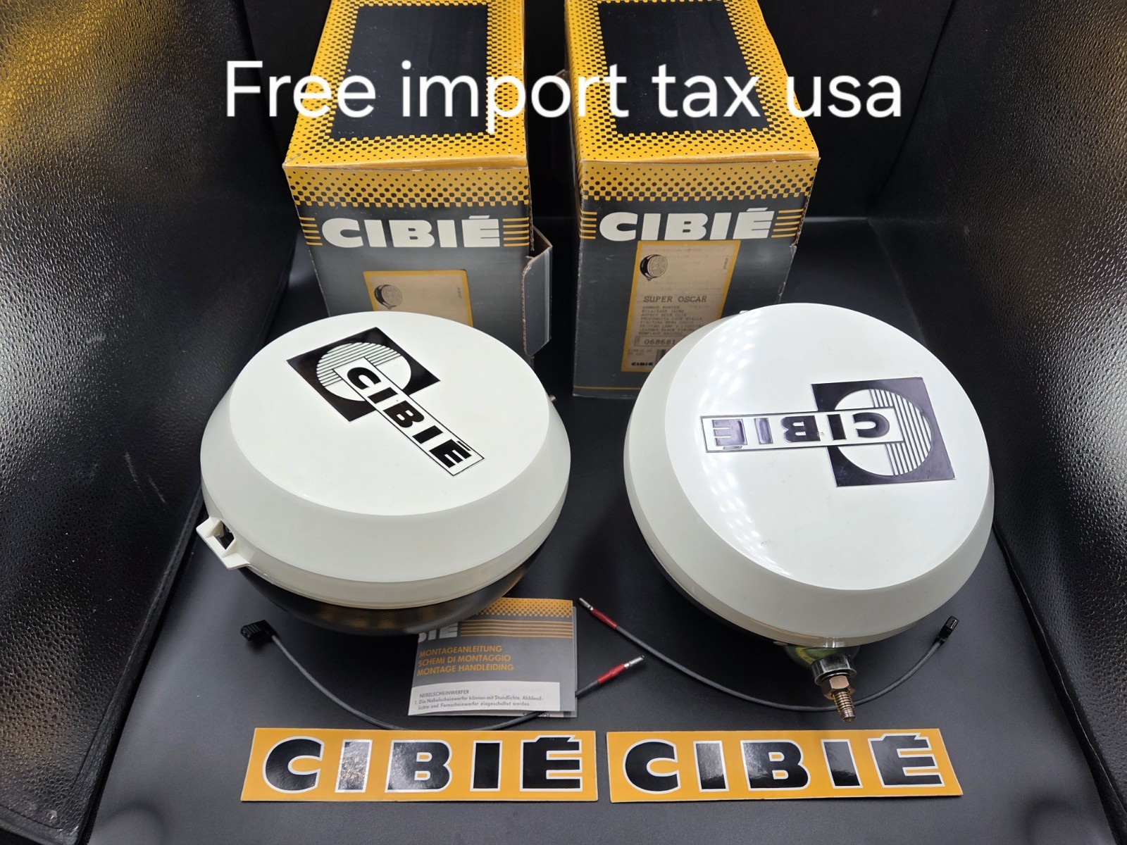 Foglight CIBIE SUPER OSCAR DRIVING LAMP Black rallye Light Renault  Pair Nos 