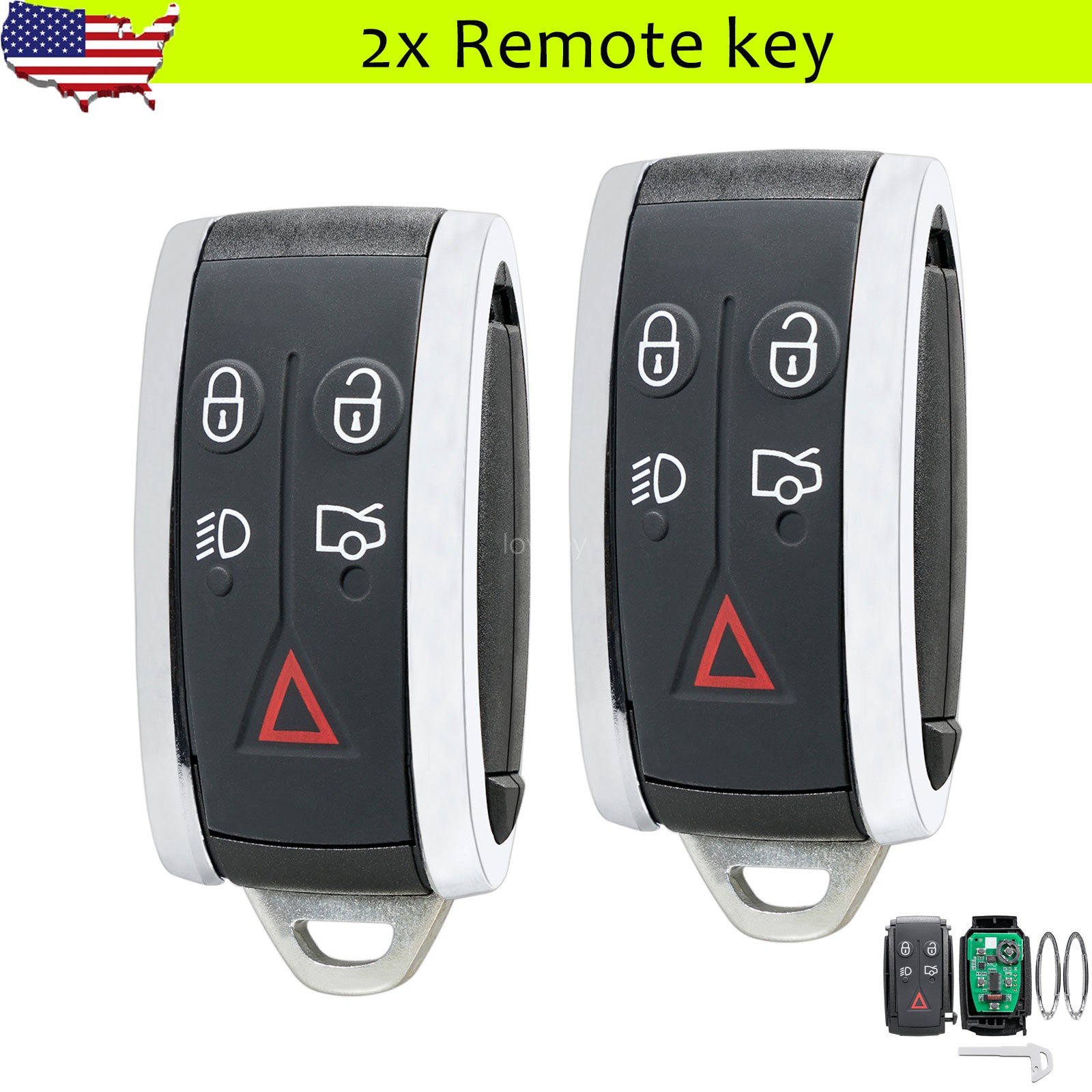 2 For Jaguar XF XK XKR XK8 Smart Proximity Remote Key Fob 5 Button KR55WK49244