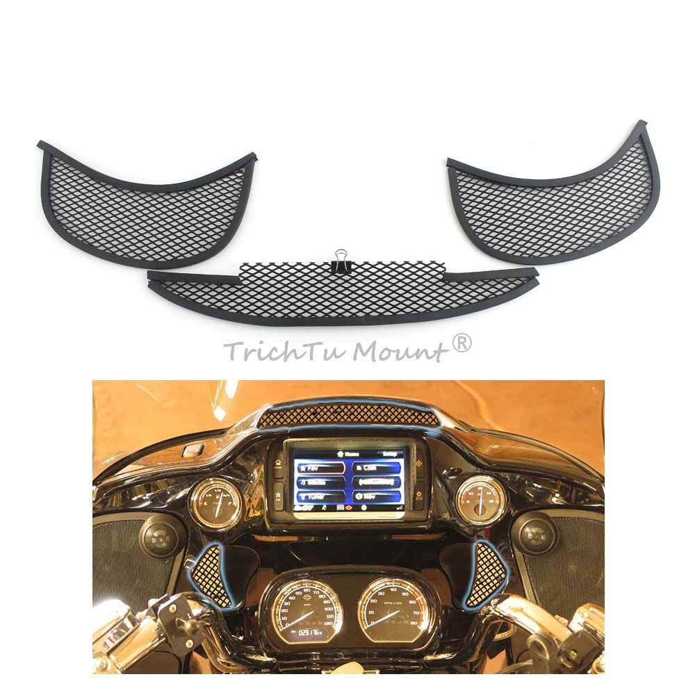 3pcs Fairing Mesh Vent Screen Grills Fit For Harley Road Glide FLTRX 2015-2023