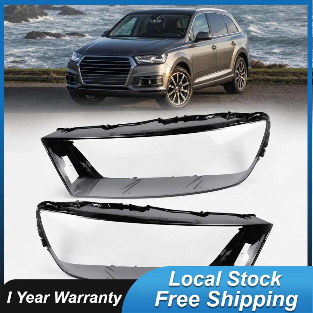 1PCS For Audi Q7 2016-2019 Left+Right Car Headlight Lens Shell Lampshade Cover
