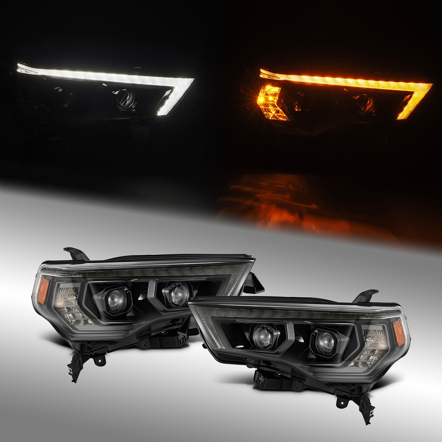 For 14-20 Toyota 4Runner PRO-Series G2 Projector Headlights Alpha-Black