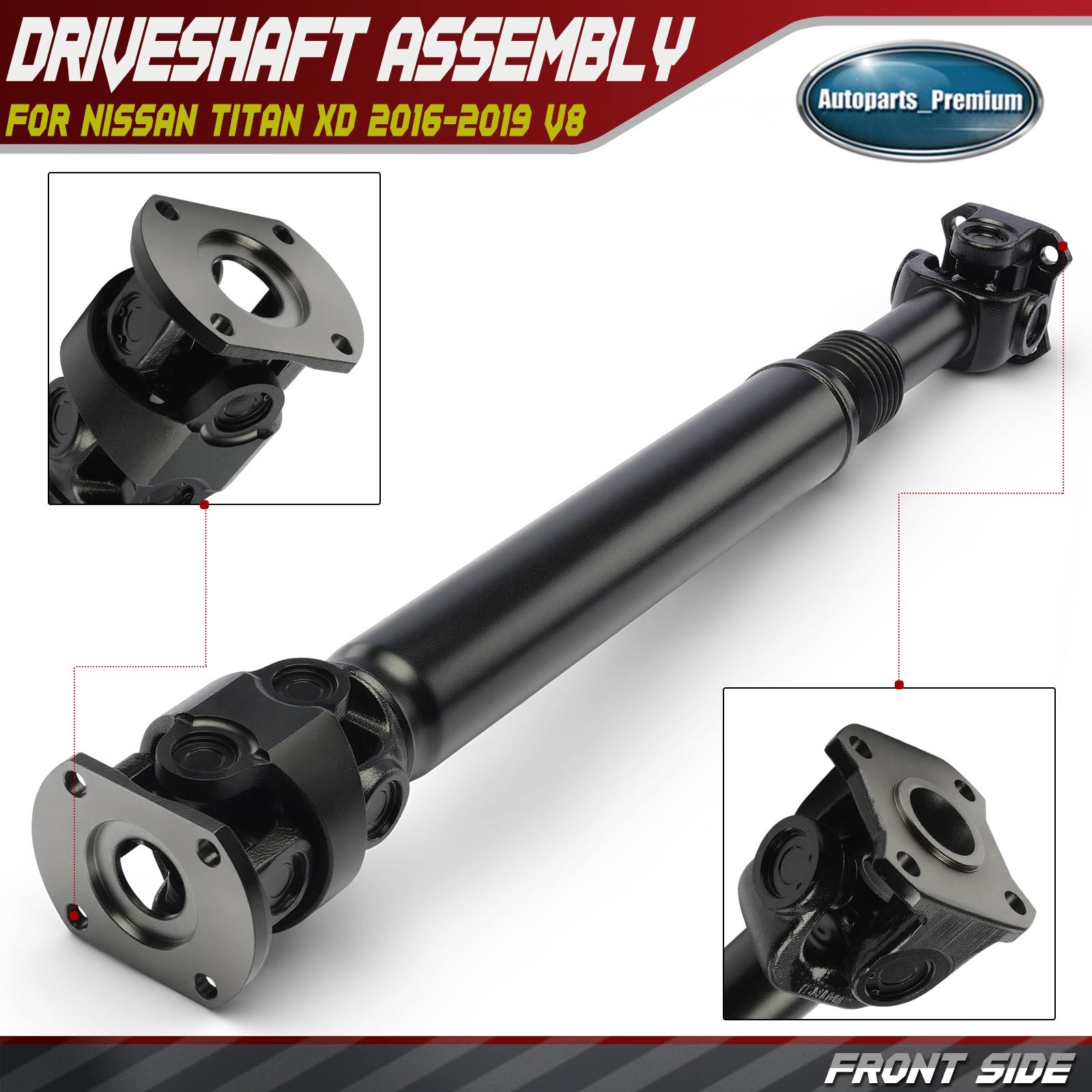 Front Driveshaft Prop Shaft Assembly for Nissan TITAN XD 2016-2019 V8 5.0L Auto