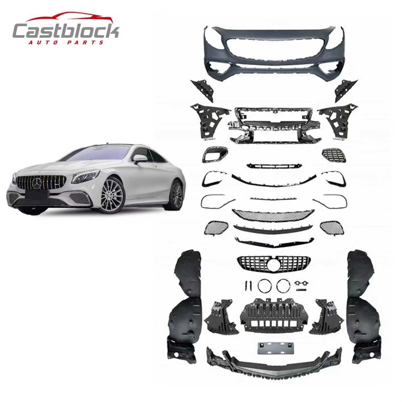 For 2015-2021 Mercedes S Coupe W217 C217 S65 AMG Style Front Bumper Body Kit
