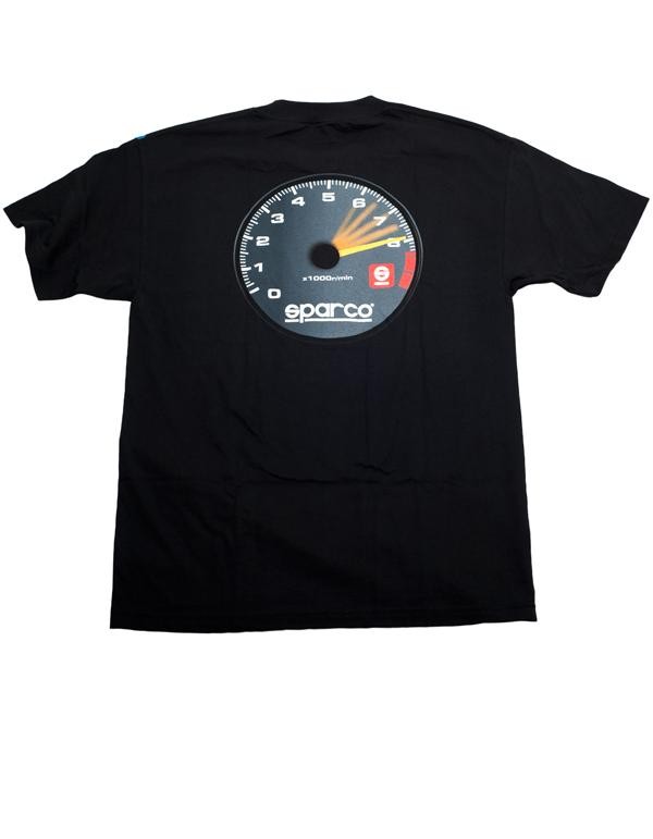 SPARCO Tach Black For XL T-Shirt - Comfortable Automotive Apparel