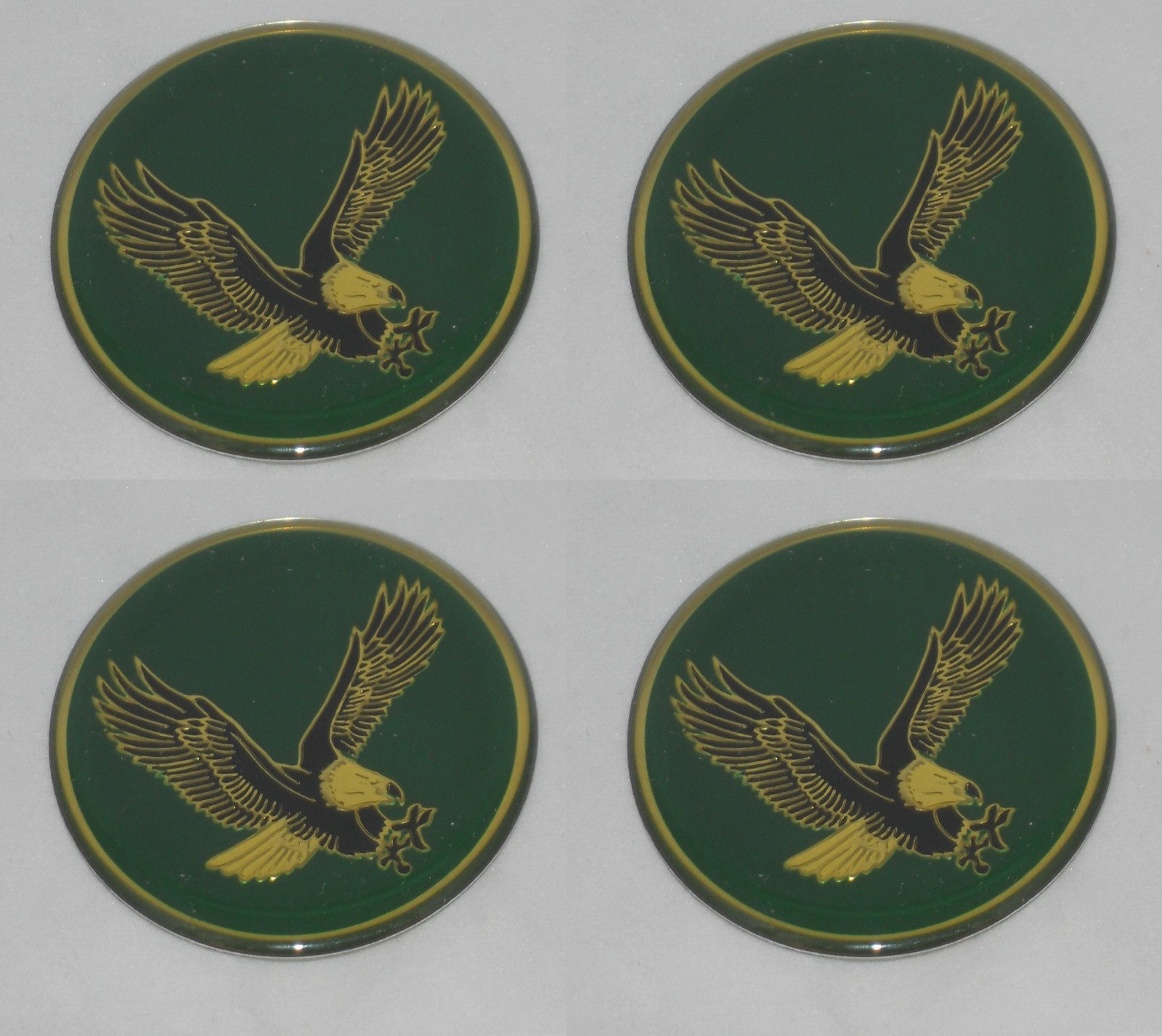 4 - GREEN BIRD EAGLE LOGO WHEEL RIM CENTER CAP ROUND DECAL STICKER 1-15/16