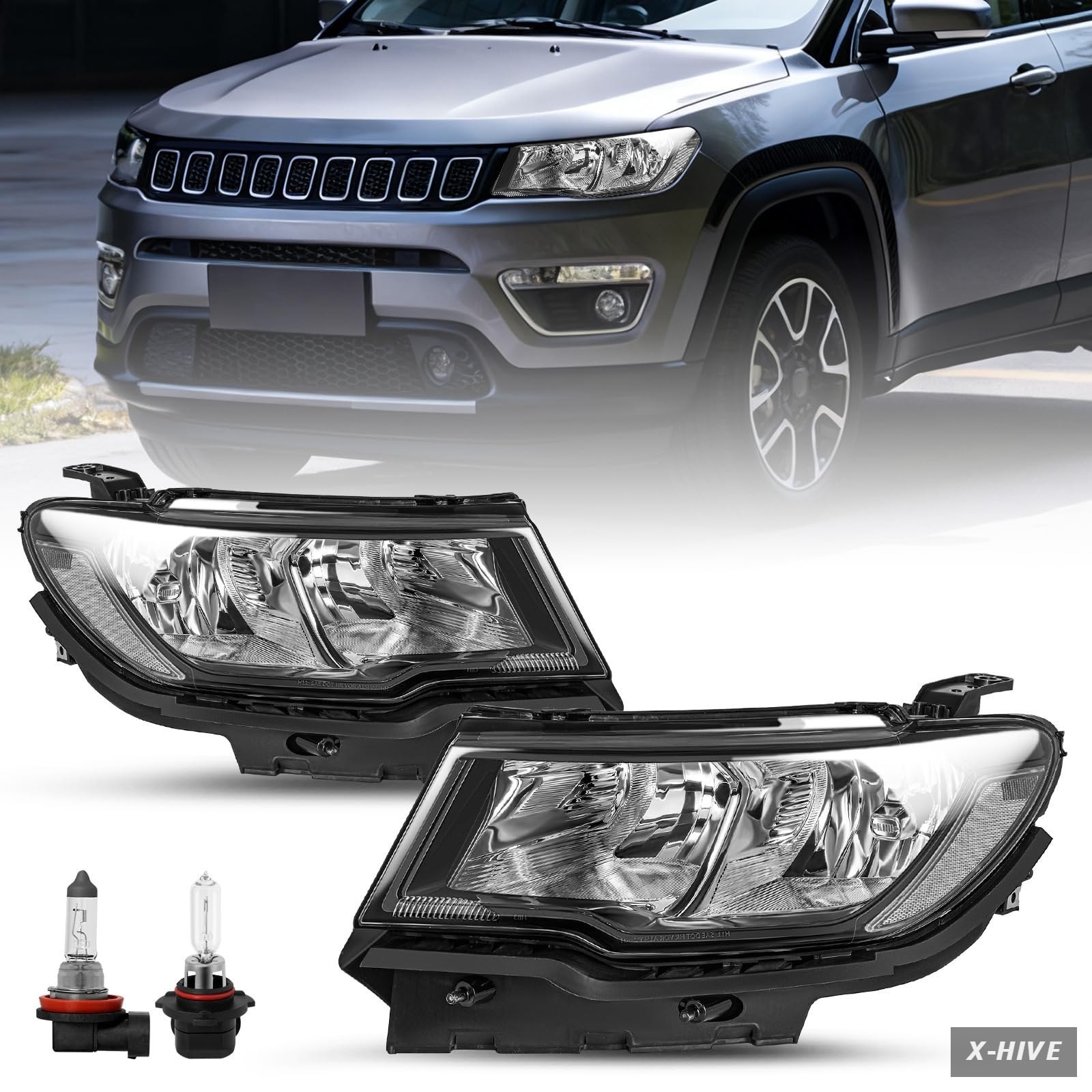 Headlight Assemblies 12 volts Waterproof 2 JSBOYAT Halogen Assembly Replacement
