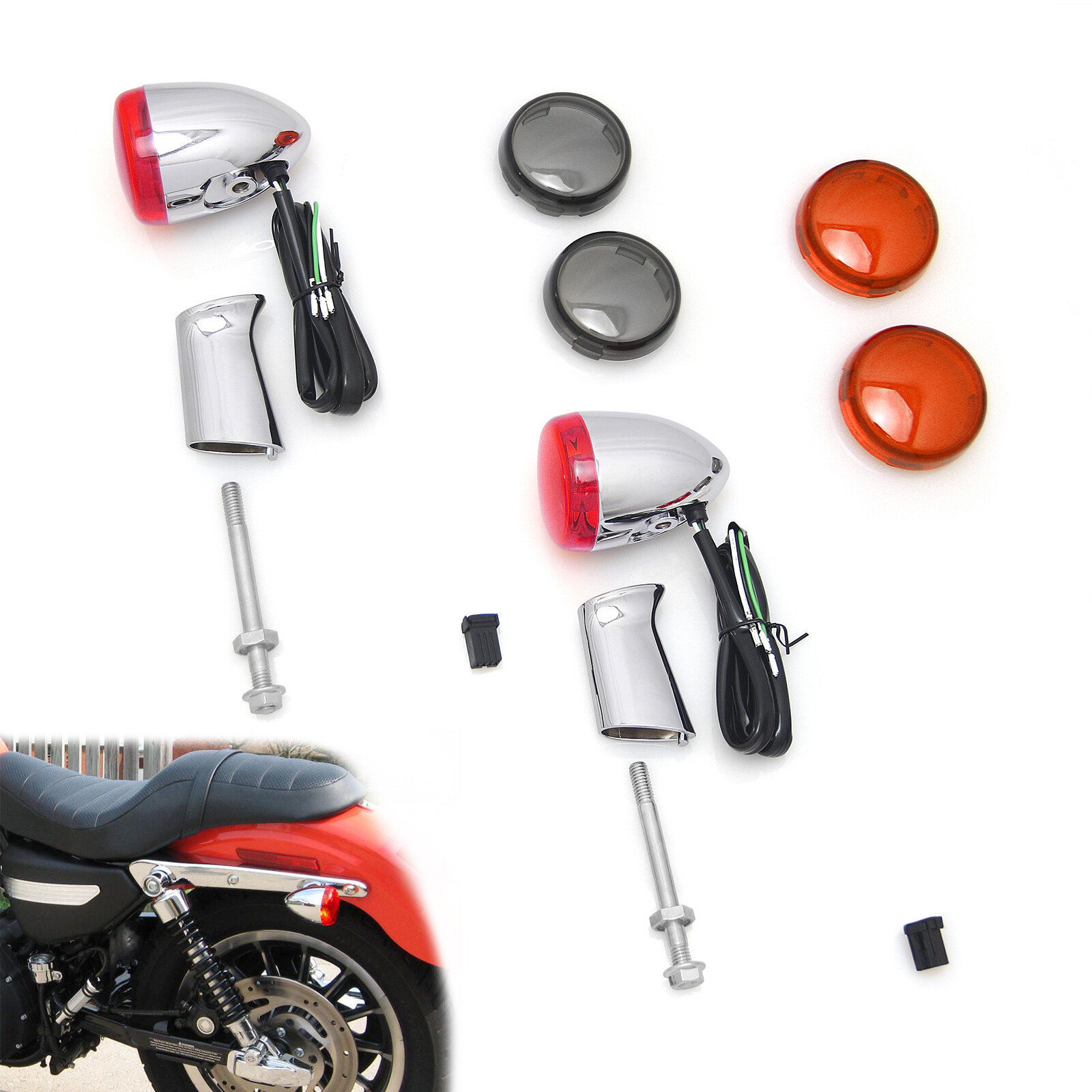 Chrome Rear Turn Signal Light bracket For Harley Sportster XL1200 1992-2024