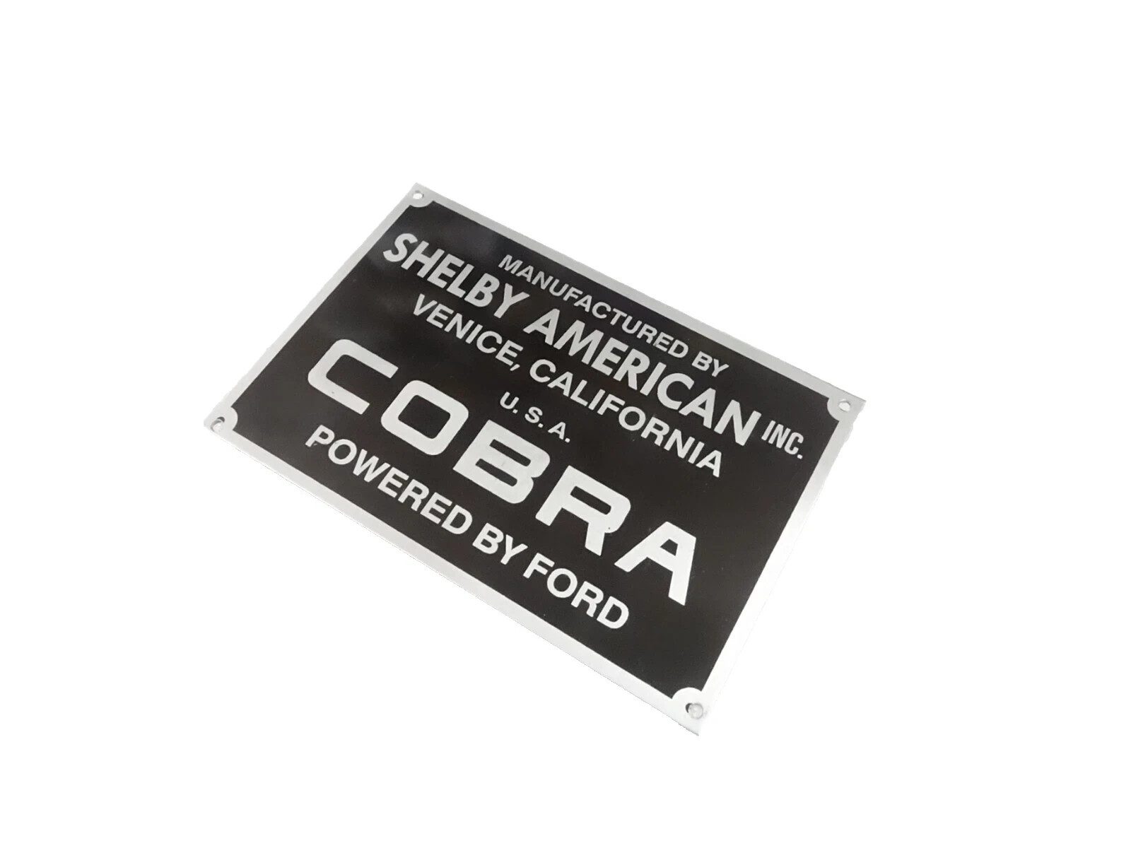 DATA PLATE FITS CLASSIC ALLOY SHELBY AMERICAN COBRA FORD #V411-8 DATA PLATE FITS CLASSIC ALLOY SHELBY AMERICAN COBRA FORD #V411-8