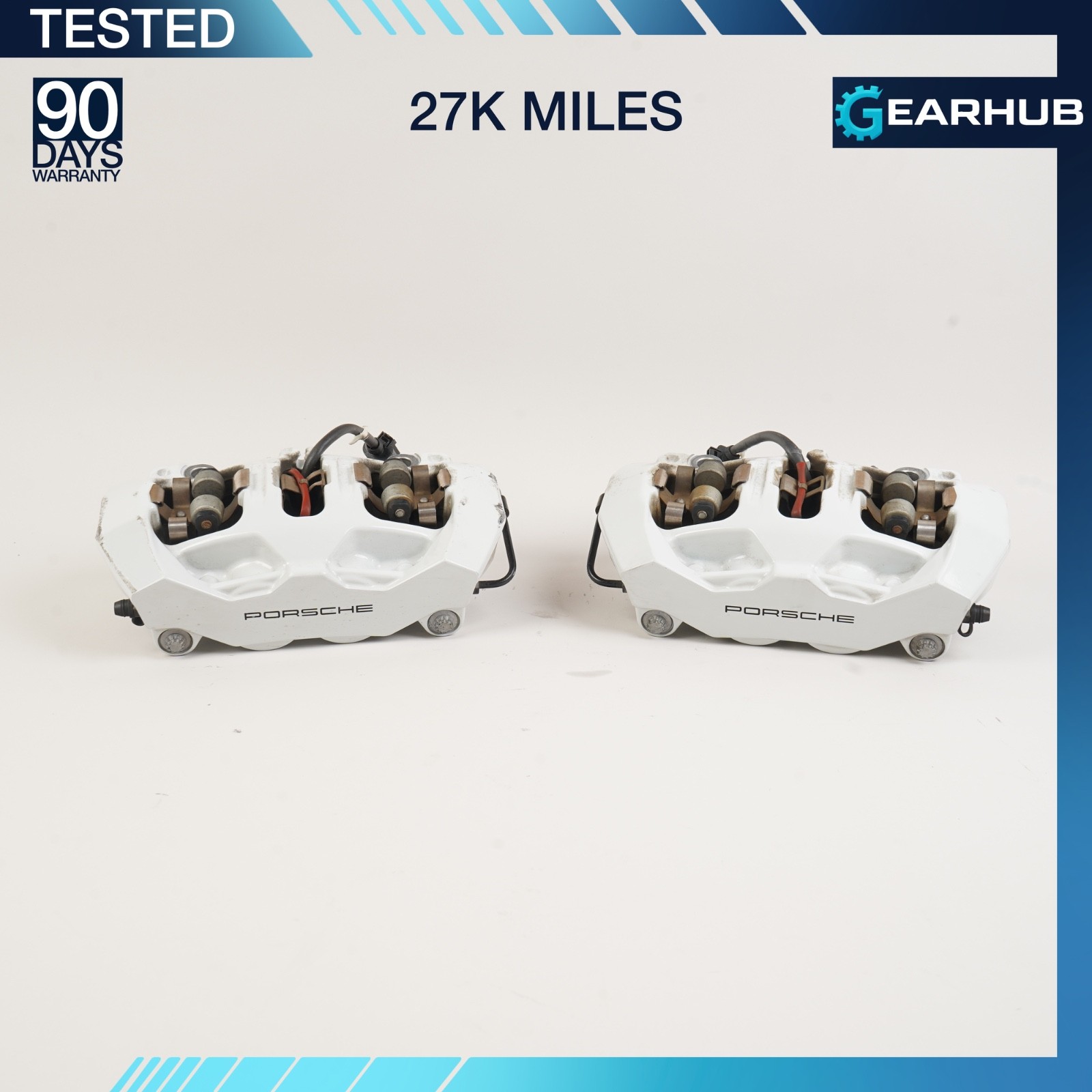 20-25 PORSCHE TAYCAN RWD Rear Left / Right White Brake Caliper OEM 27K