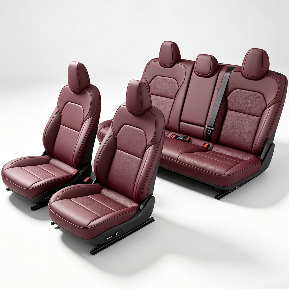 (All inclusive Custom)Car 5-Seat Covers Pad For Tesla Model 3 2024-2026 RED