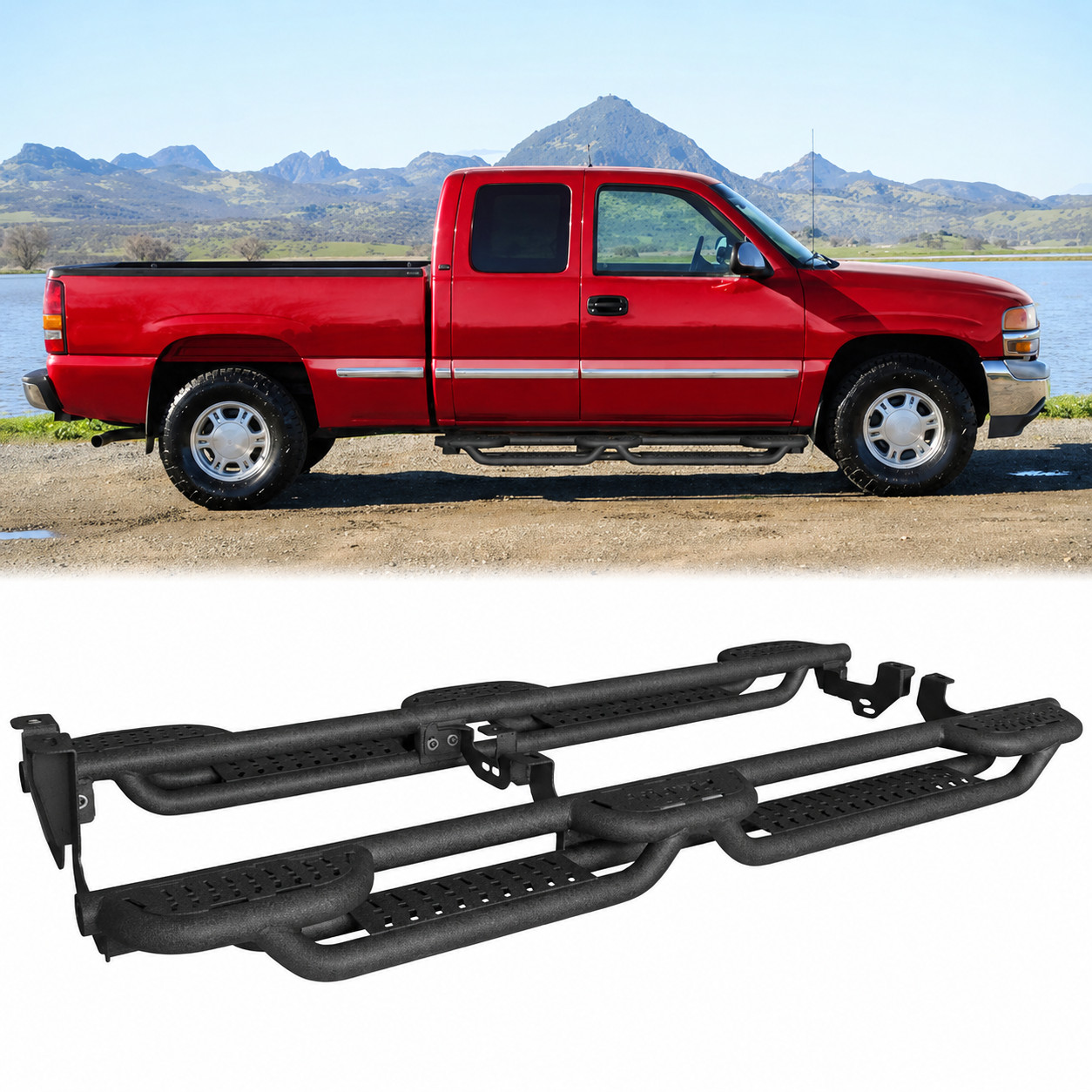 Nerf Bars For 99-06 Silverado Sierra 1500 01-06 2500/3500 07 Classic Double Cab