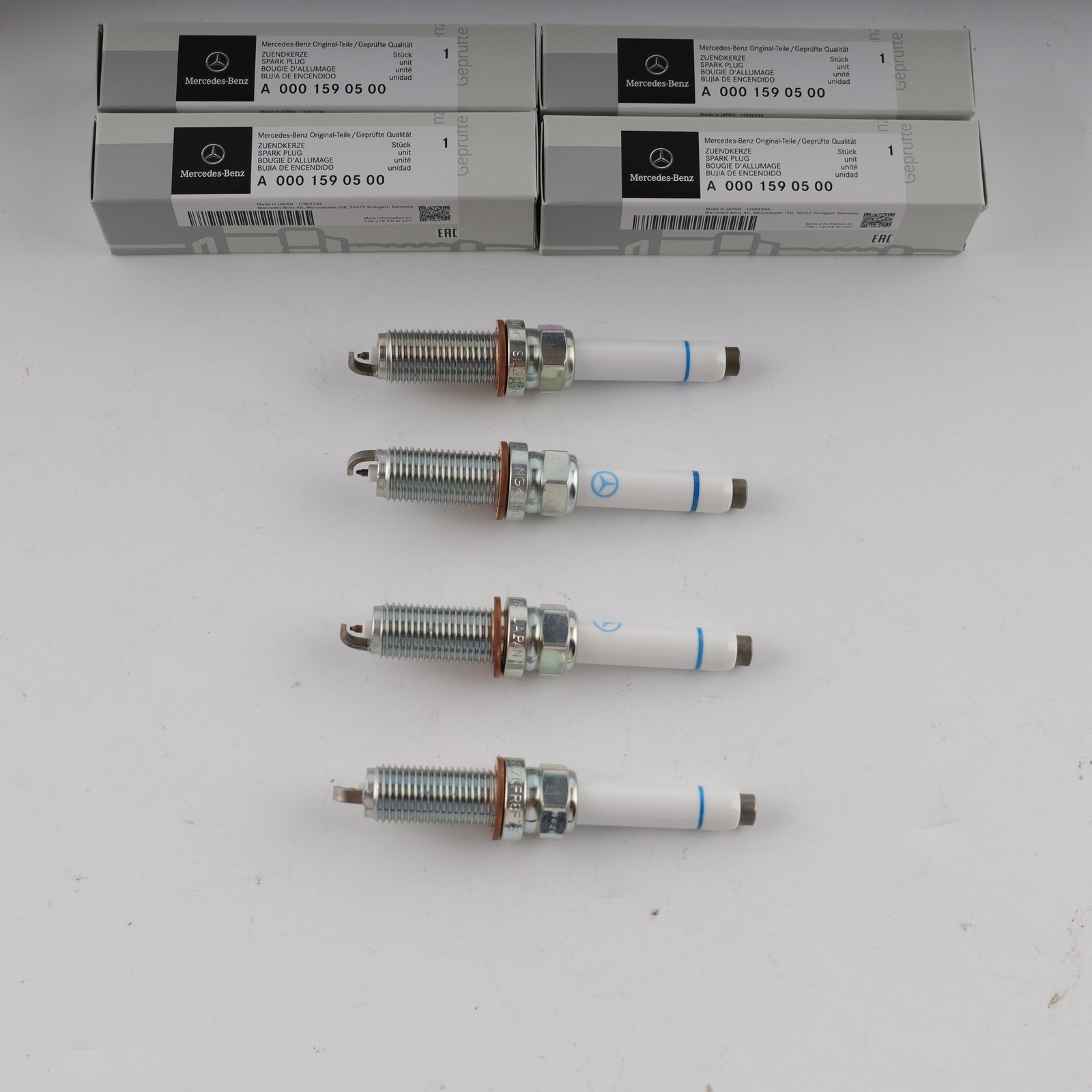 4Pcs A0001590500 Spark Plug for Mercedes M176 M177 M260 M264 AMG