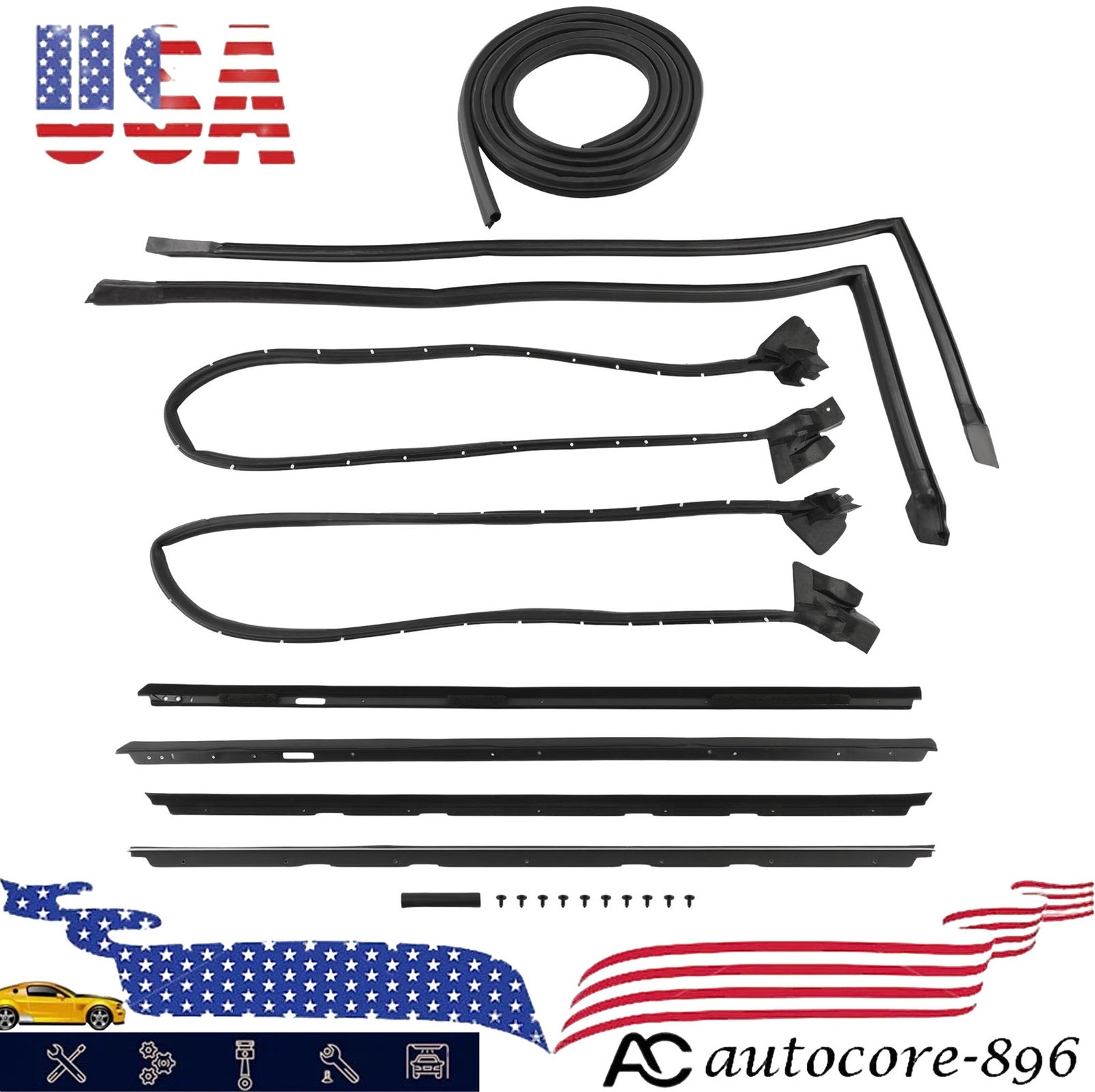 9PC Complete Weatherstripping Kit For Chevrolet Monte Carlo SS Coupe 2-Door 1983