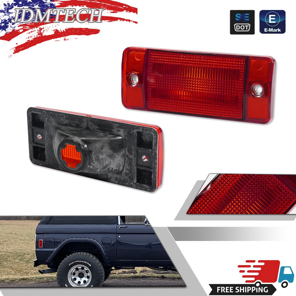 Fit For 1970-1972 Ford F-100 F-250 F-350 Pickup Rear Marker Lights Lens Housings