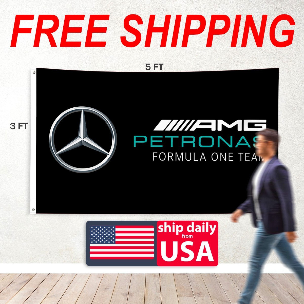 Mercedes Benz 3x5FT Flag Banner AMG F1 Man Cave Garage Shop Fast Shipping Mercedes Benz 3x5FT Flag Banner AMG F1 Man Cave Garage Shop Fast Shipping