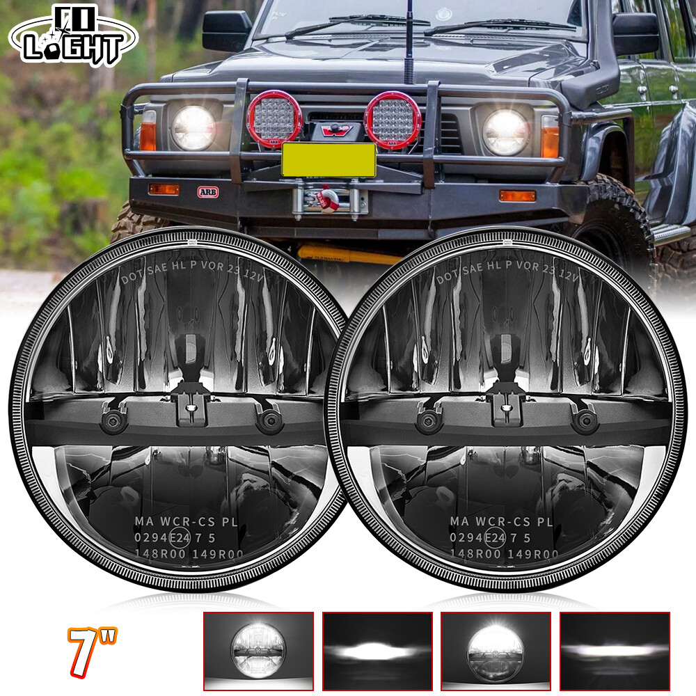 (1 pair) Stanrdard Replacement STEDI Homage 7 Inch LED Headlight - Black (6000K)
