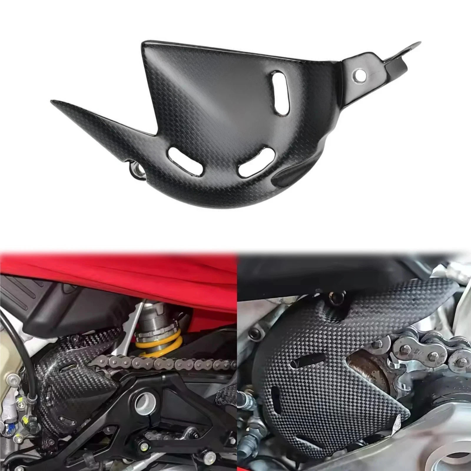 100% Carbon Fiber Fit For Ducati Streetfighter V4 2018-2024 Engine Chain Guard 100% Carbon Fiber Fit For Ducati Streetfighter V4 2018-2024 Engine Chain Guard