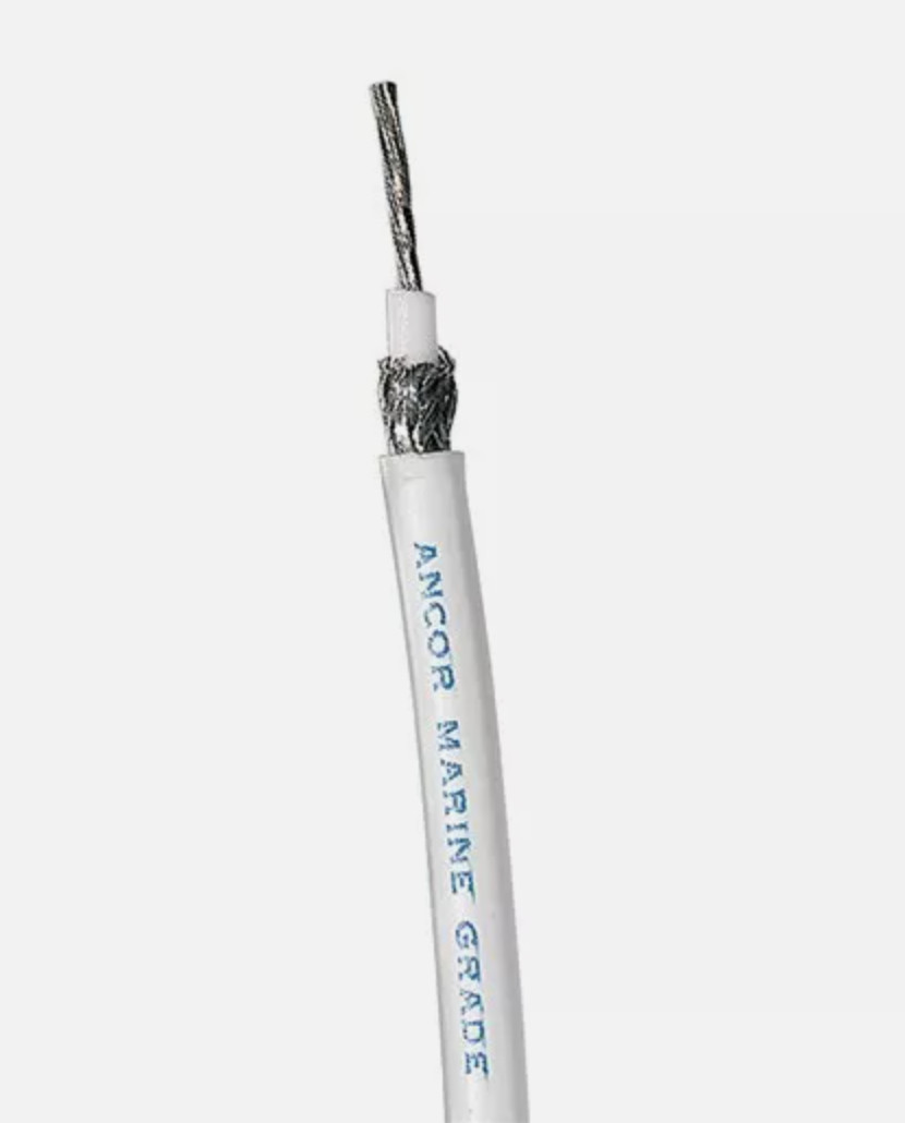 Ancor 151025 Marine Premium Tinned Copper Coaxial Cable ( RG59U 250-Feet White )