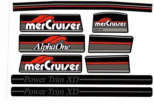 MERCRUISER MOST COMPLETE ALPHA ONE GEN ONE W/GRAY RAMS STICKER SET MERCRUISER MOST COMPLETE ALPHA ONE GEN ONE W/GRAY RAMS STICKER SET