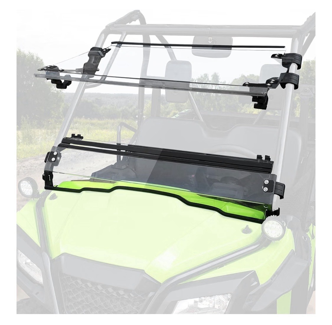 Flip Up Windshield Compatable Honda Pioneer 520 2021+, Pioneer 500 2015+ Flip Up Windshield Compatable Honda Pioneer 520 2021+, Pioneer 500 2015+