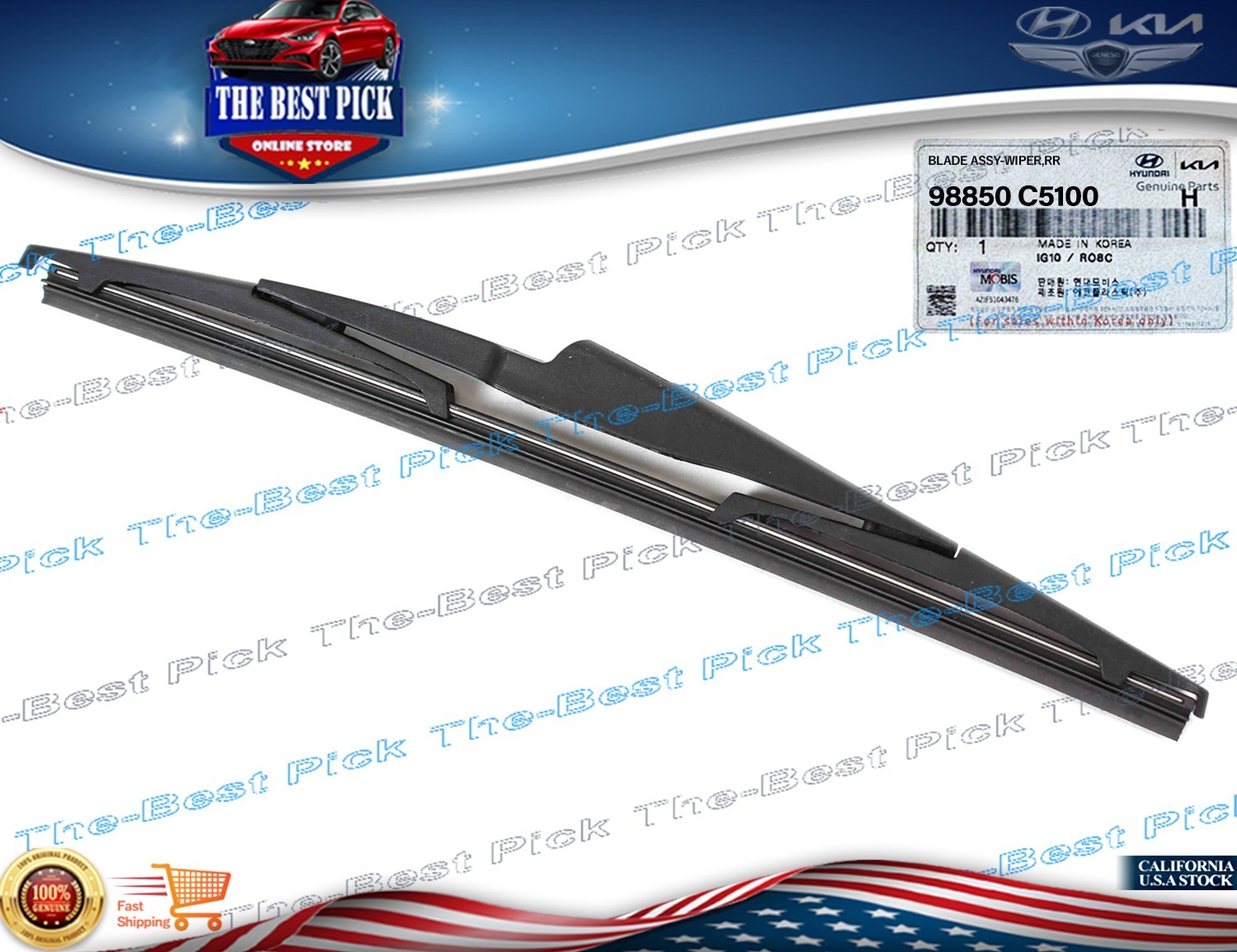GENUINE REAR Wiper Blade FOR Santa Fe Elantra GT Niro Seltos Sorento 98850C5100