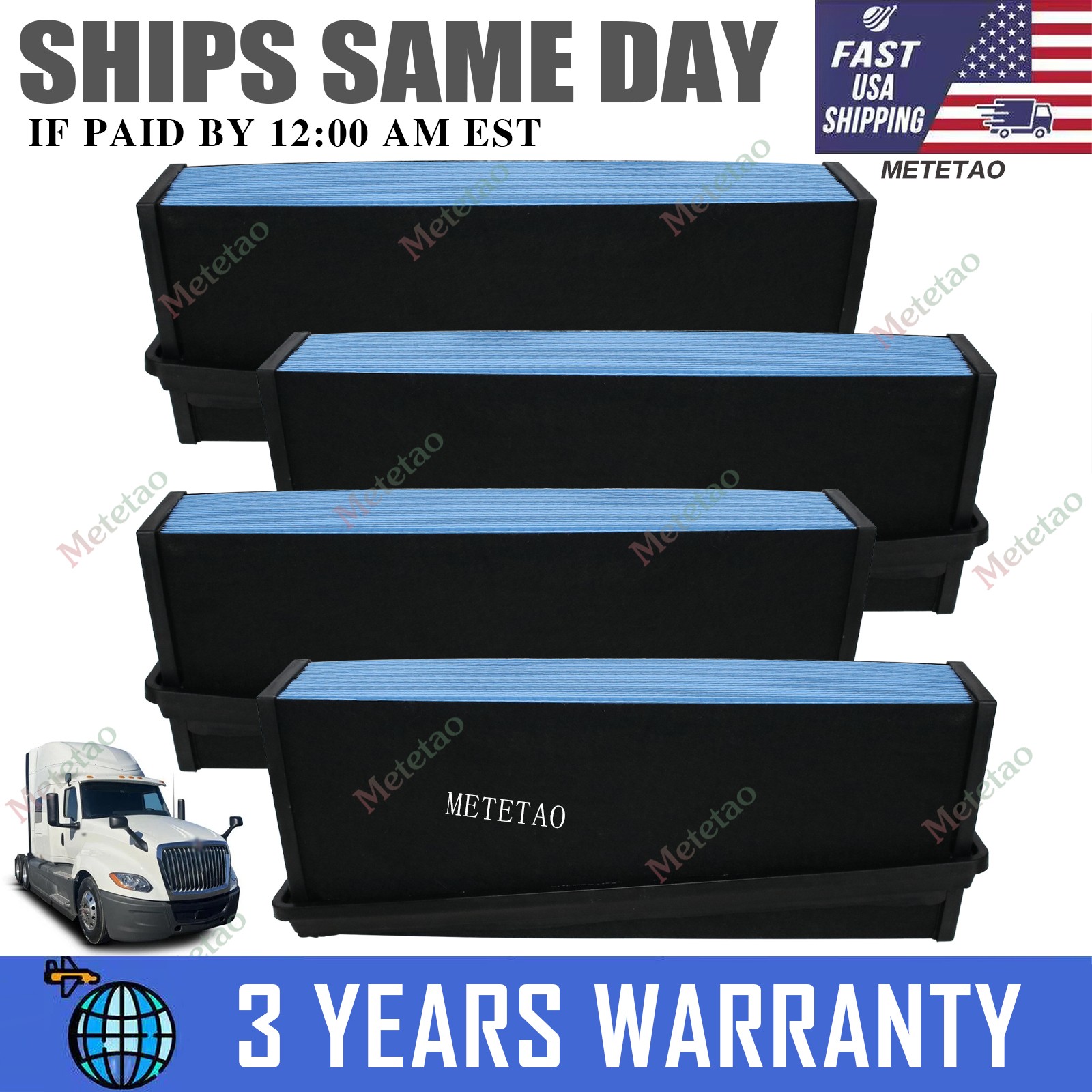 4pcs Engine Air Filter 2515573C1 For International LT625 LT RH Trucks P643132