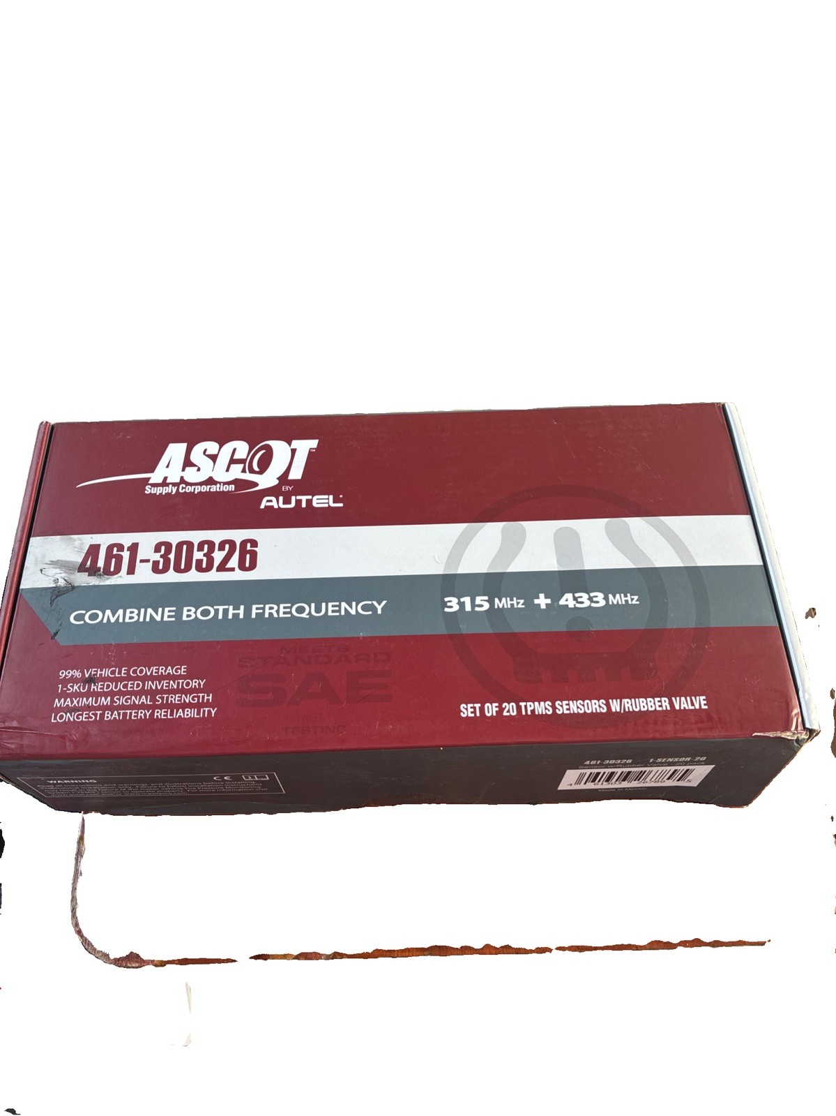 (Lot Of 20) Ascot Supply TPMS Sensor W/Rubber Valve 461-30326 (Lot Of 20) Ascot Supply TPMS Sensor W/Rubber Valve 461-30326
