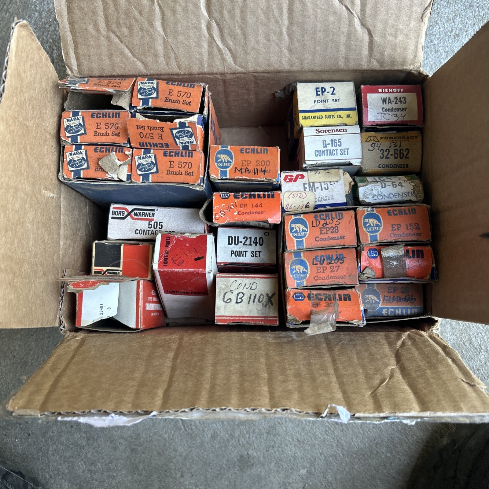 NOS AUTO PARTS LOT POINT SETS CONDENSERS BRUSHES NOS AUTO PARTS LOT POINT SETS CONDENSERS BRUSHES