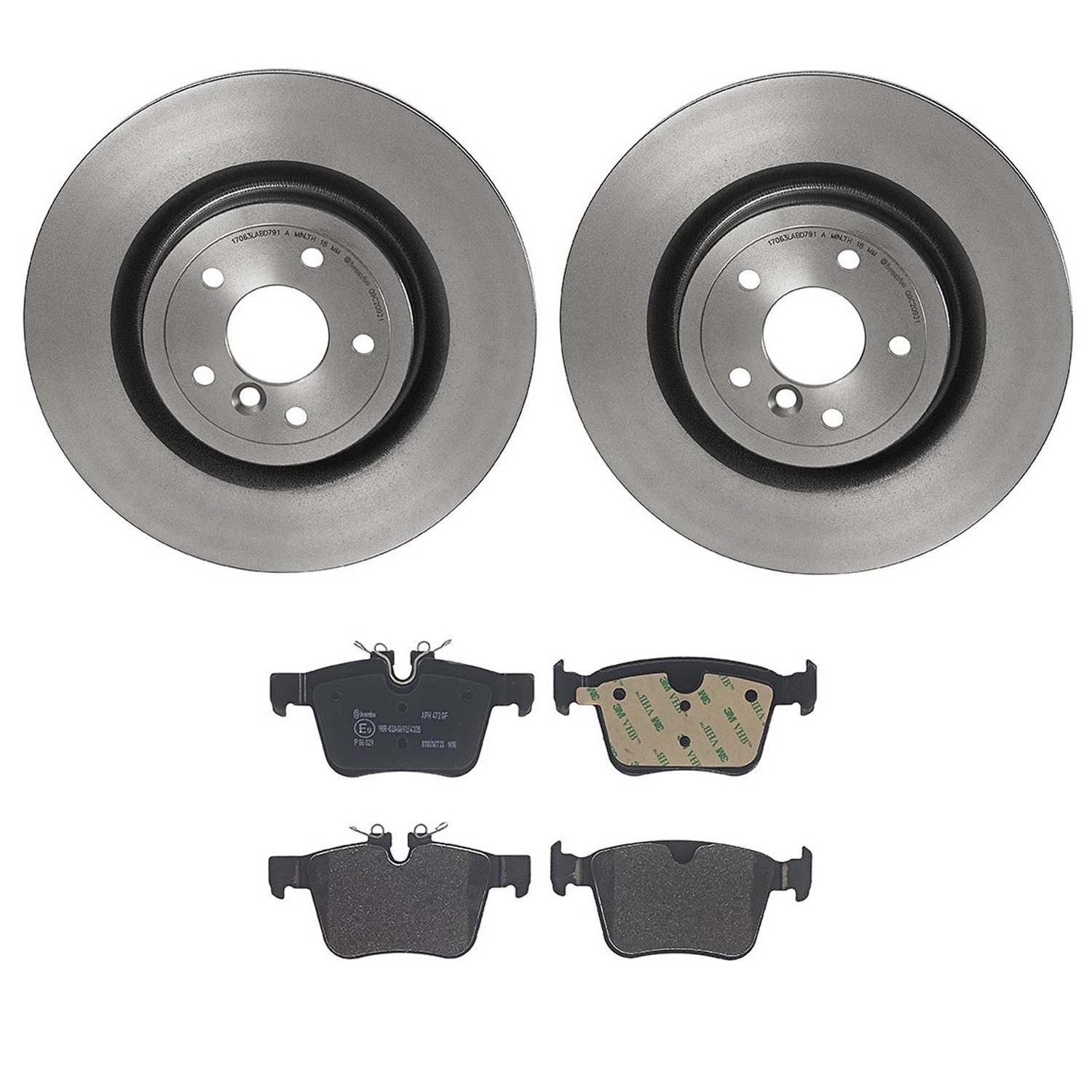 Brembo Rear Brake Kit 325mm UV Coated Disc Rotors Low-Met Pads For Jaguar XE XF