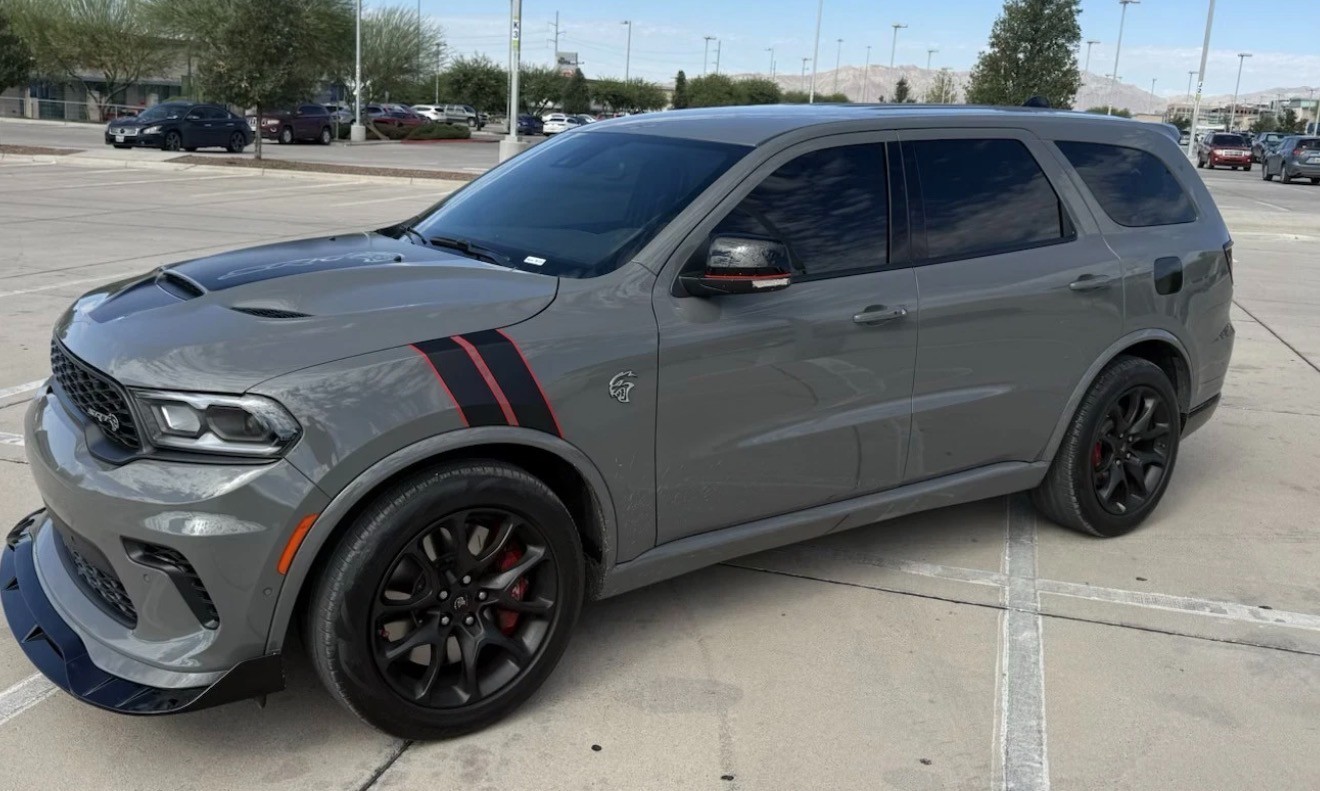 Flat Black with Red Pin Fender hash stripes decals fit 2010-2026 Dodge Durango
