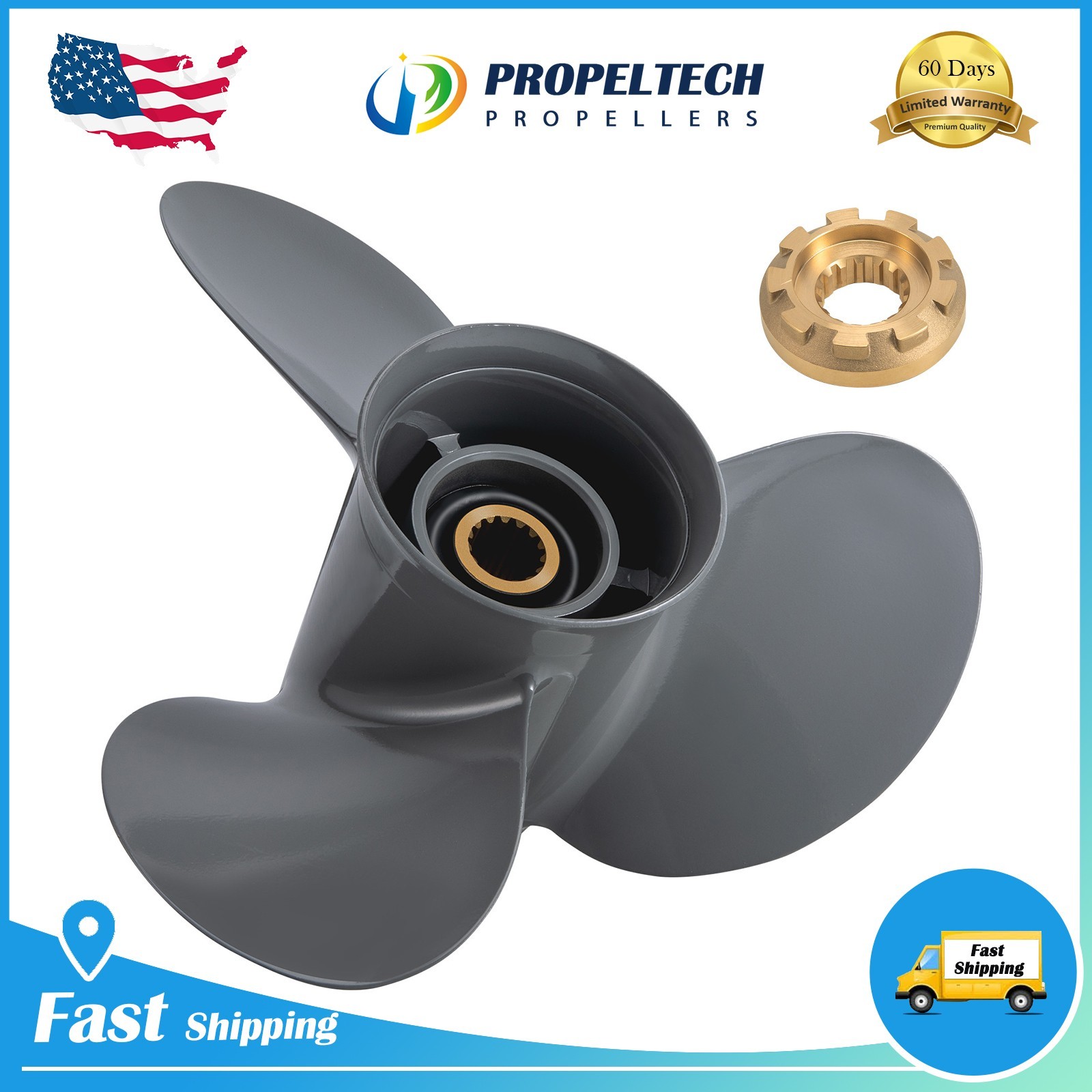 15 1/2x17 Outboard 15.5 X 17 Boat Propeller For Honda BF135-250HP 15 Spline RH