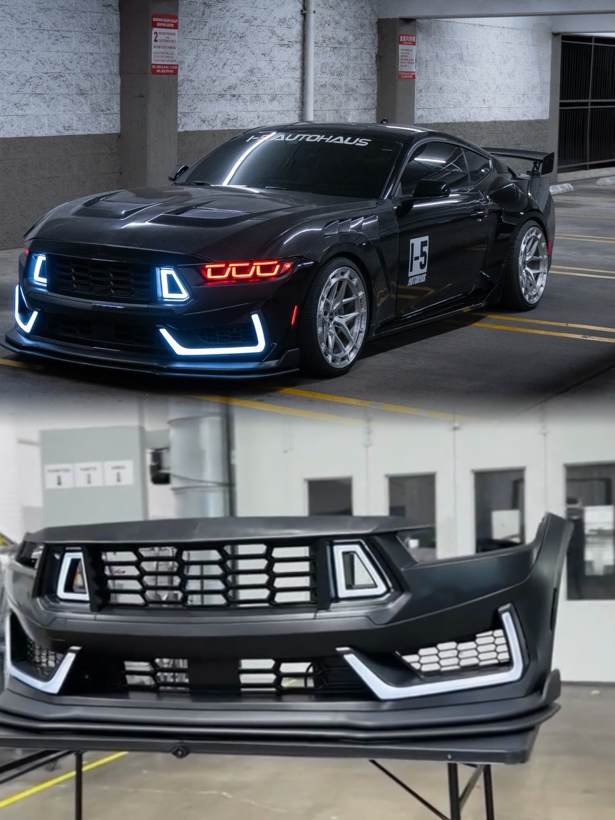 i5autohaus 2024-2026 Mustang Dark Horse Style Bumper with Signature LED Lights i5autohaus 2024-2026 Mustang Dark Horse Style Bumper with Signature LED Lights