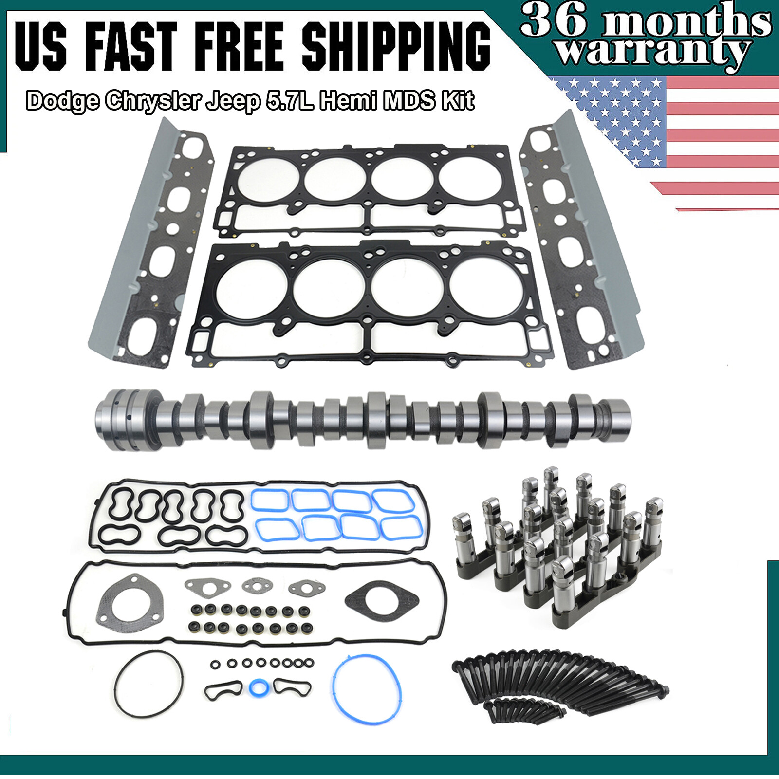 5.7L Hemi Engine MDS Lifters Kit For 11-15 Jeep Dodge Durango Charger Chrys US 5.7L Hemi Engine MDS Lifters Kit For 11-15 Jeep Dodge Durango Charger Chrys US