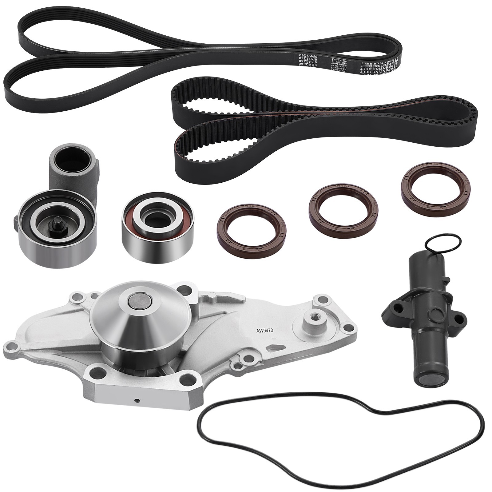 Timing Belt Kit and Water Pump For Acura TL 2004-2008 3.2L V6 Tensioner Oil Seal Timing Belt Kit and Water Pump For Acura TL 2004-2008 3.2L V6 Tensioner Oil Seal