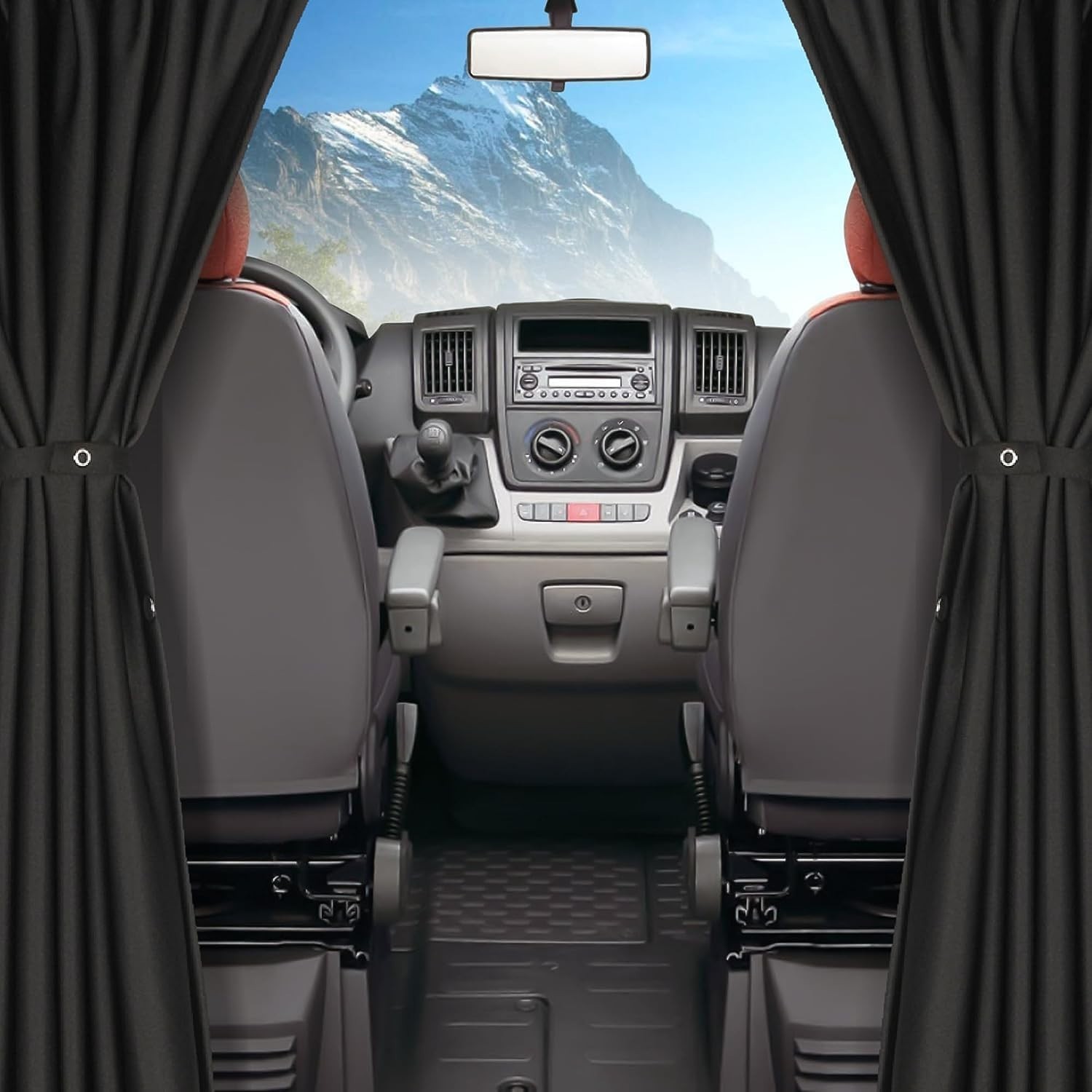 CAB DIVIDER SEPERATOR KIT BLACKOUT CURTAIN BLACK for MERCEDES-BENZ VITO