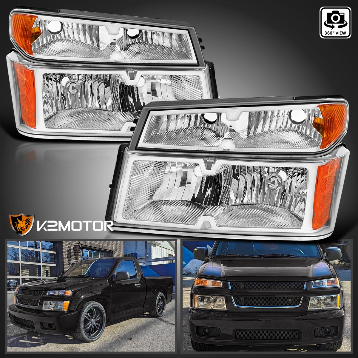 Fits 2004-2012 Chevy Colorado GMC Canyon Clear Headlights+Parking Corner Lamps Fits 2004-2012 Chevy Colorado GMC Canyon Clear Headlights+Parking Corner Lamps