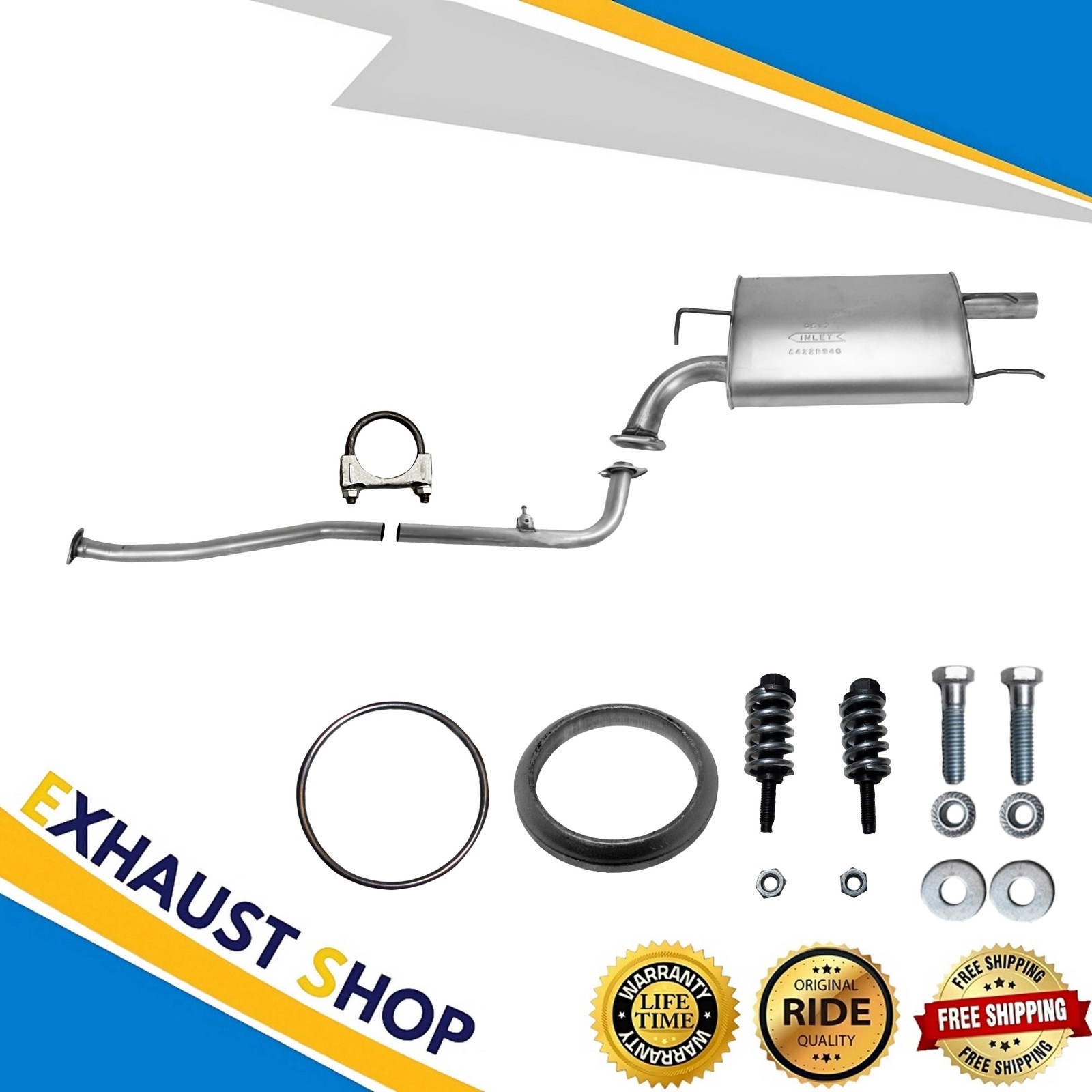 Rear Exhaust Pipe + Rear Exhaust Muffler Kit For 2012-2017 Toyota Camry 2.5L New