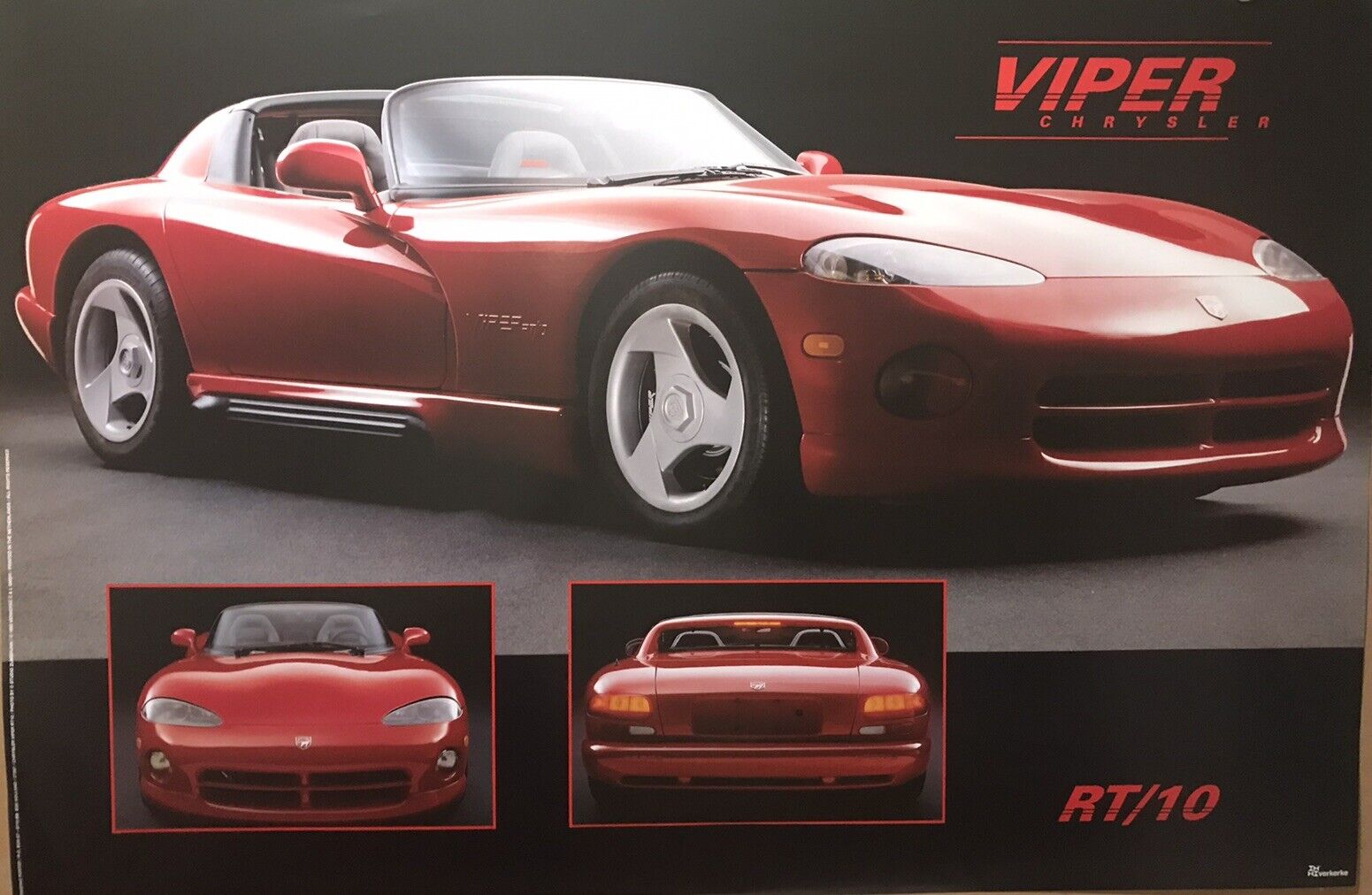 Dodge Viper RT/10  Extremely Rare Car Poster Original 1993 Stunning Own It