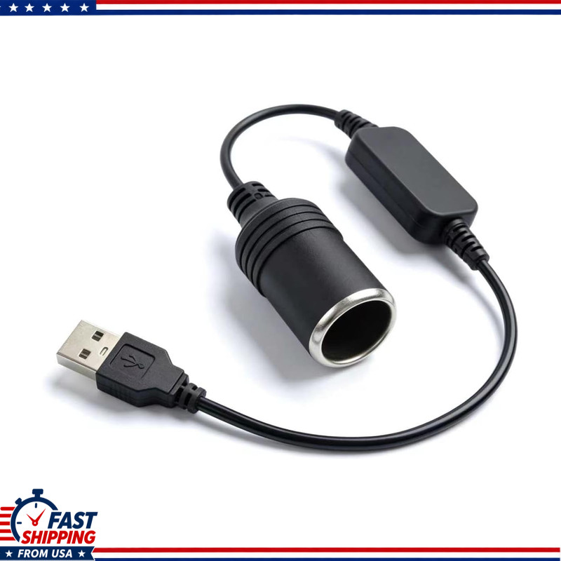 USB to 12V Cigarette Lighter Adapter, 1.20Ft Car Recorder, GPS, Dash Camera USB to 12V Cigarette Lighter Adapter, 1.20Ft Car Recorder, GPS, Dash Camera