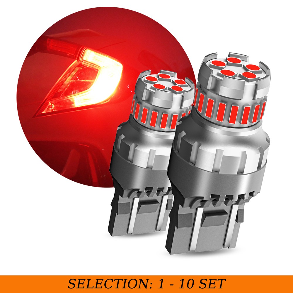 2-20X Super Bright 7443 LED Safety Bulb Red Brake Stop Tail Parking Flash Light