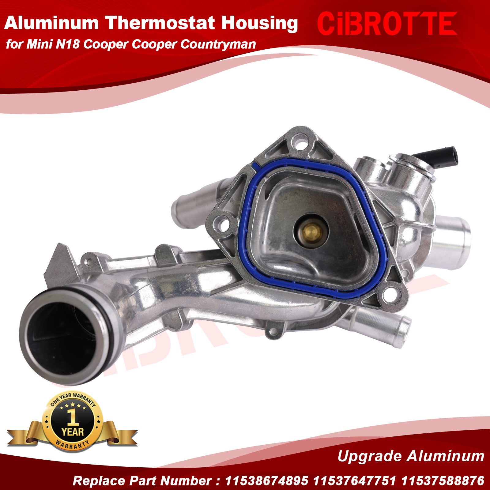 Aluminum Coolant Thermostat Housing for Mini 11-16 Cooper 11-17 Countryman 1.6L