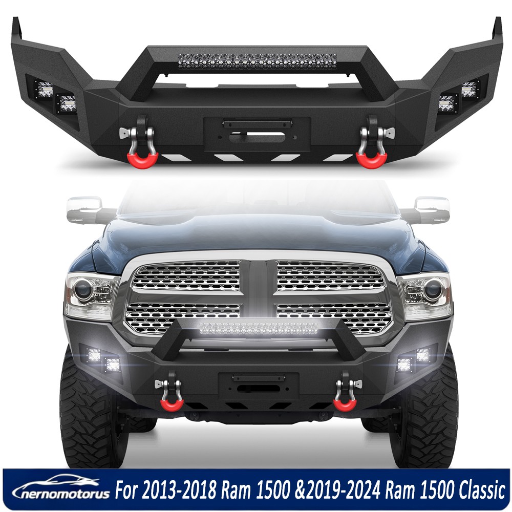 Front Bumper For 2013-2018 Ram 1500 &2019-2024 Ram 1500 Classic w/Winch Plate