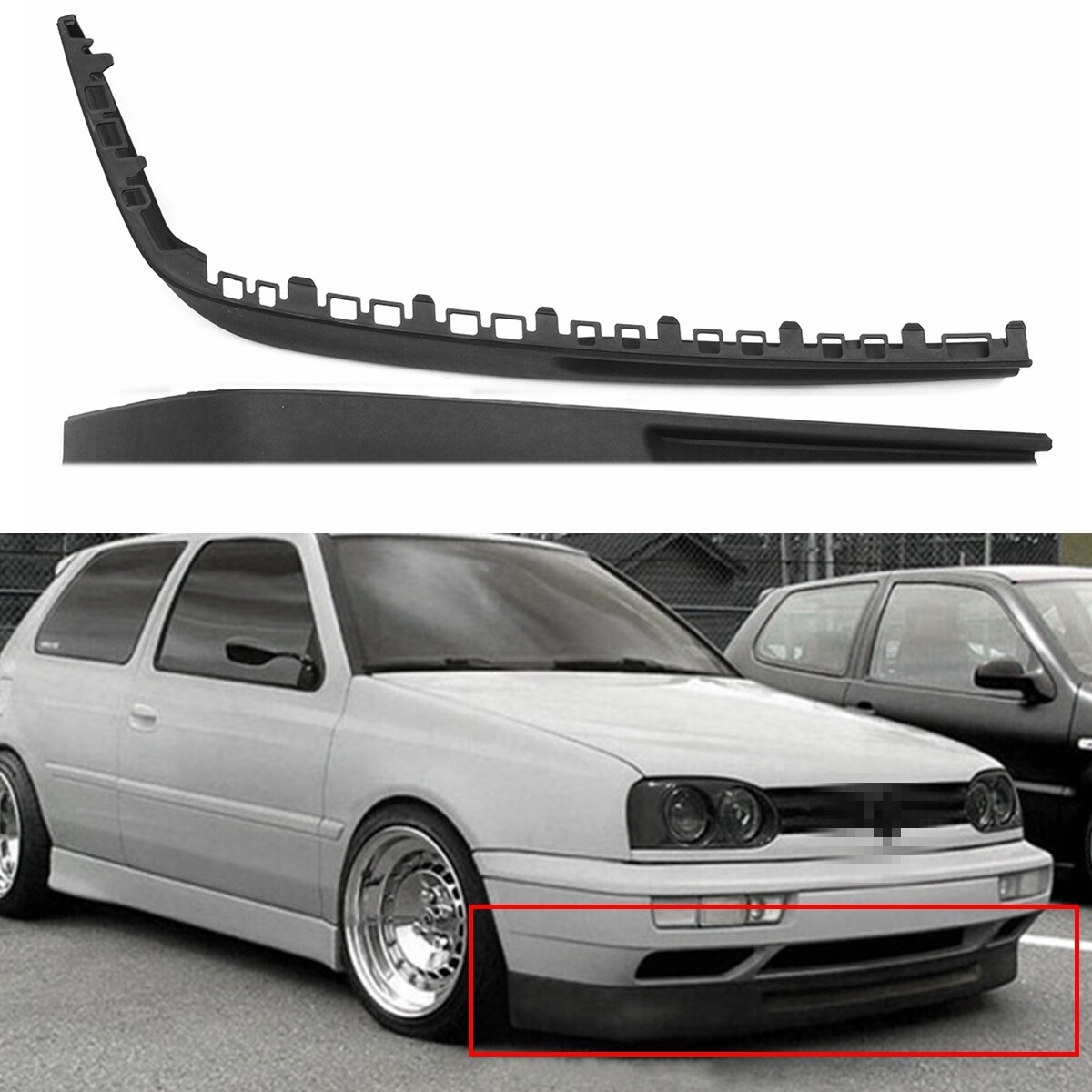 For  Golf MK3 VR6 Euro 1993-1999 Front Bumper Lip Splitters Lower Chin Spoiler