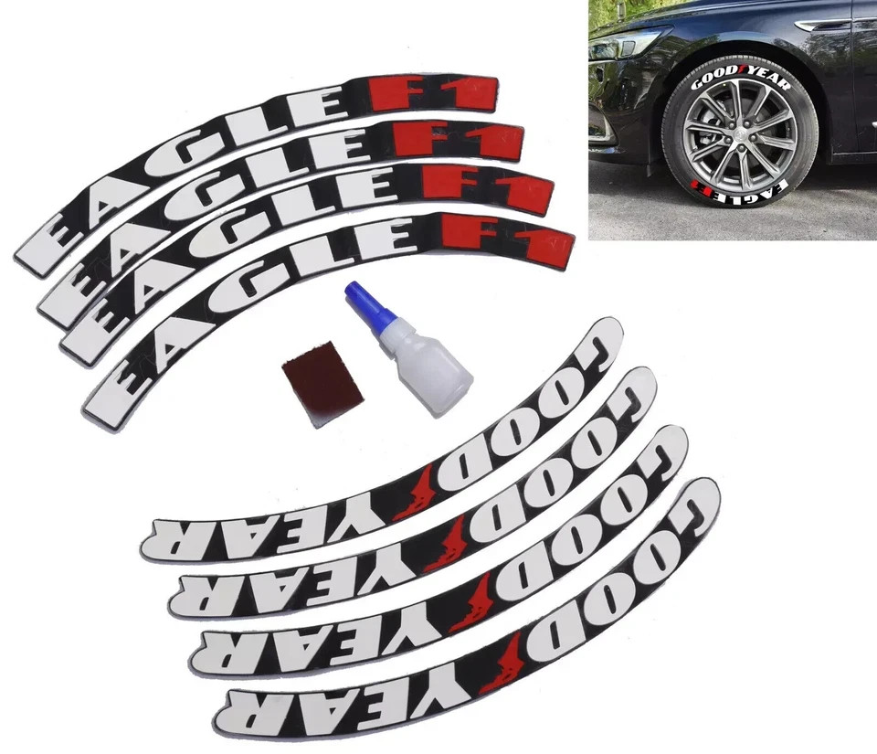 TIRE STICKER For 15''-24'' WHEEL GOOD YEAR EAGLE F1 FOR ALL CARS 8 PIECES TIRE STICKER For 15''-24'' WHEEL GOOD YEAR EAGLE F1 FOR ALL CARS 8 PIECES