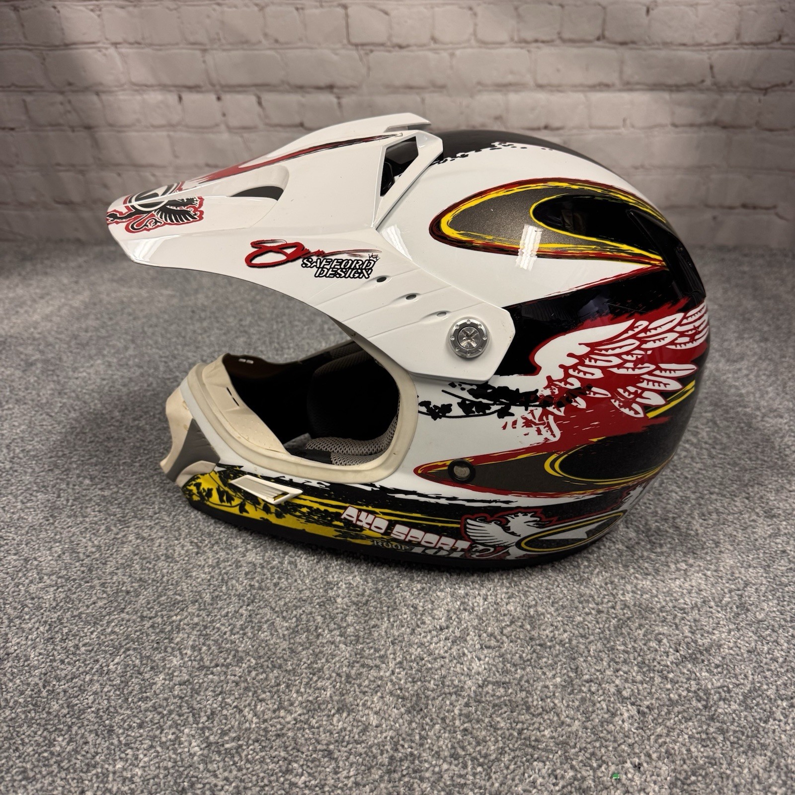 Vintage Rare AXO Troop 101 Safford Design Motocross Helmet Size Large 59-60cm Vintage Rare AXO Troop 101 Safford Design Motocross Helmet Size Large 59-60cm